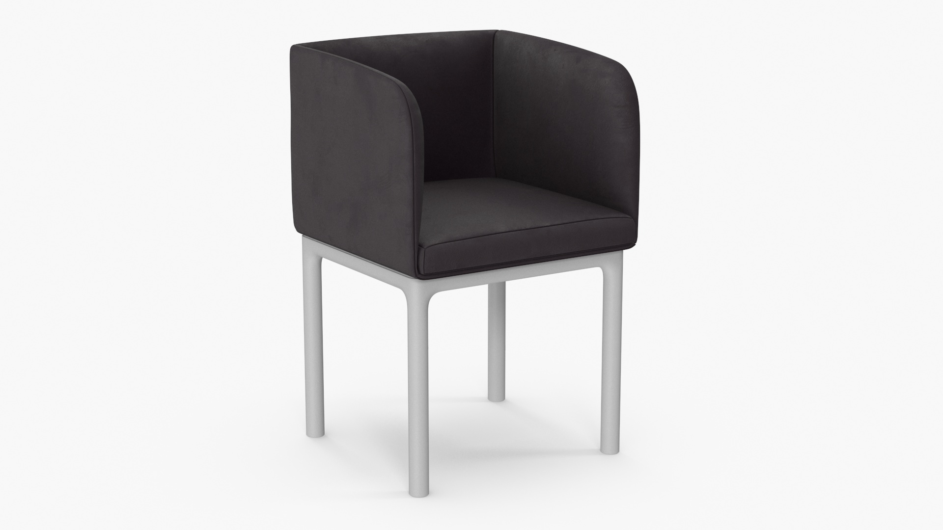 3D Modern Upholstered Chair with Wooden Legs
