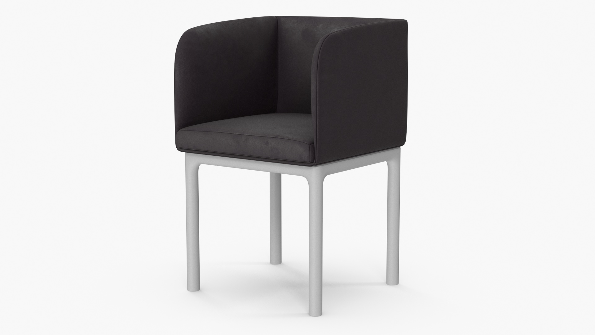 3D Modern Upholstered Chair with Wooden Legs
