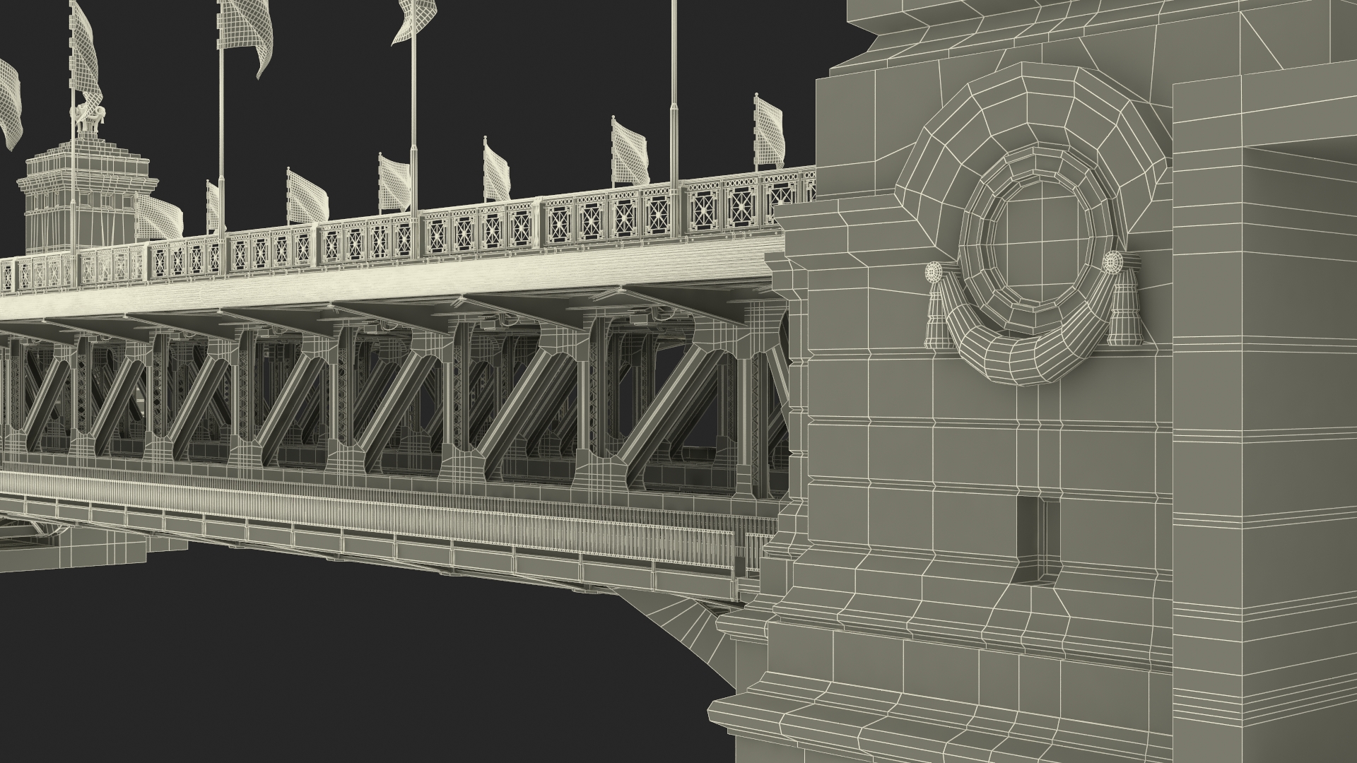 3D Drawbridge with Cars and People