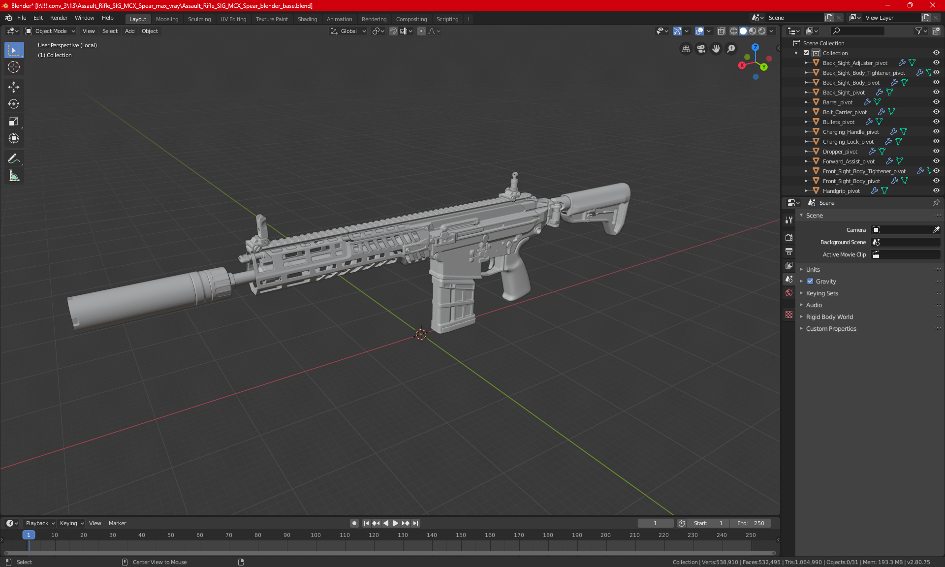 Assault Rifle SIG MCX Spear 3D