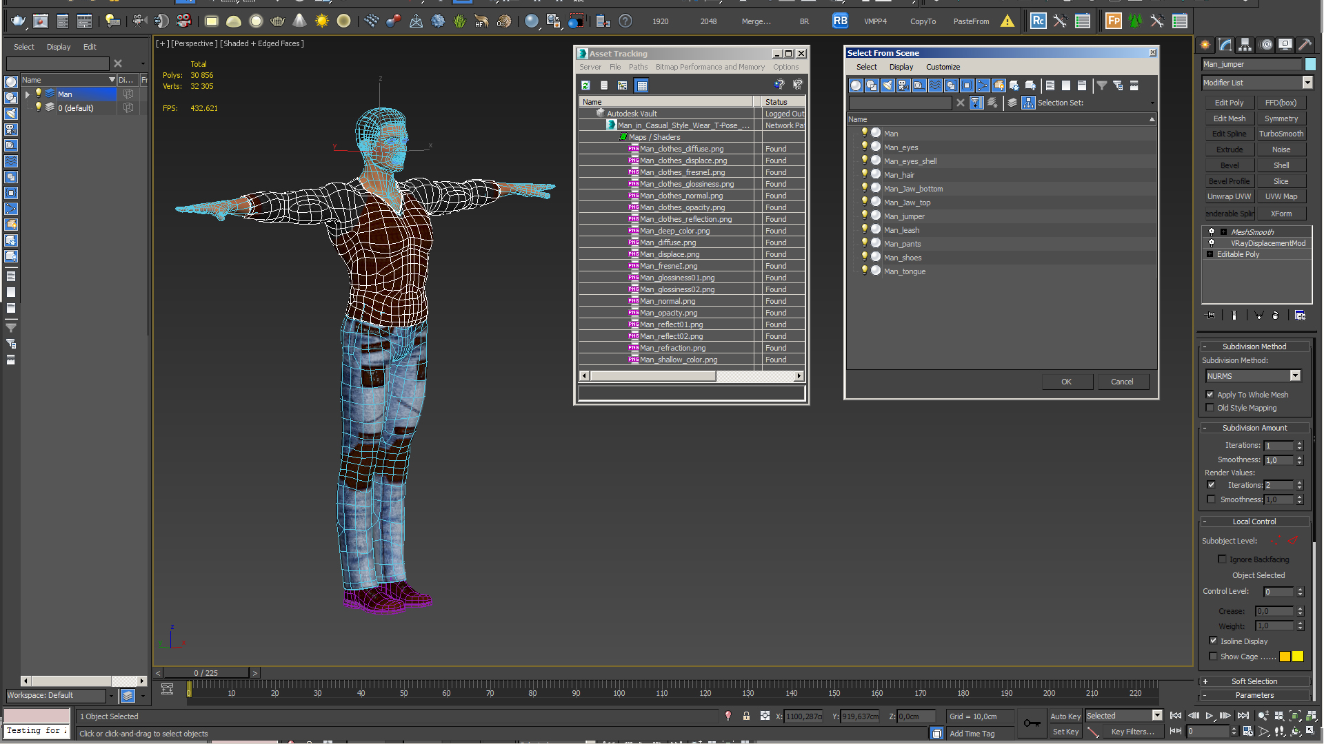 3D Man in Casual Style Wear T-Pose