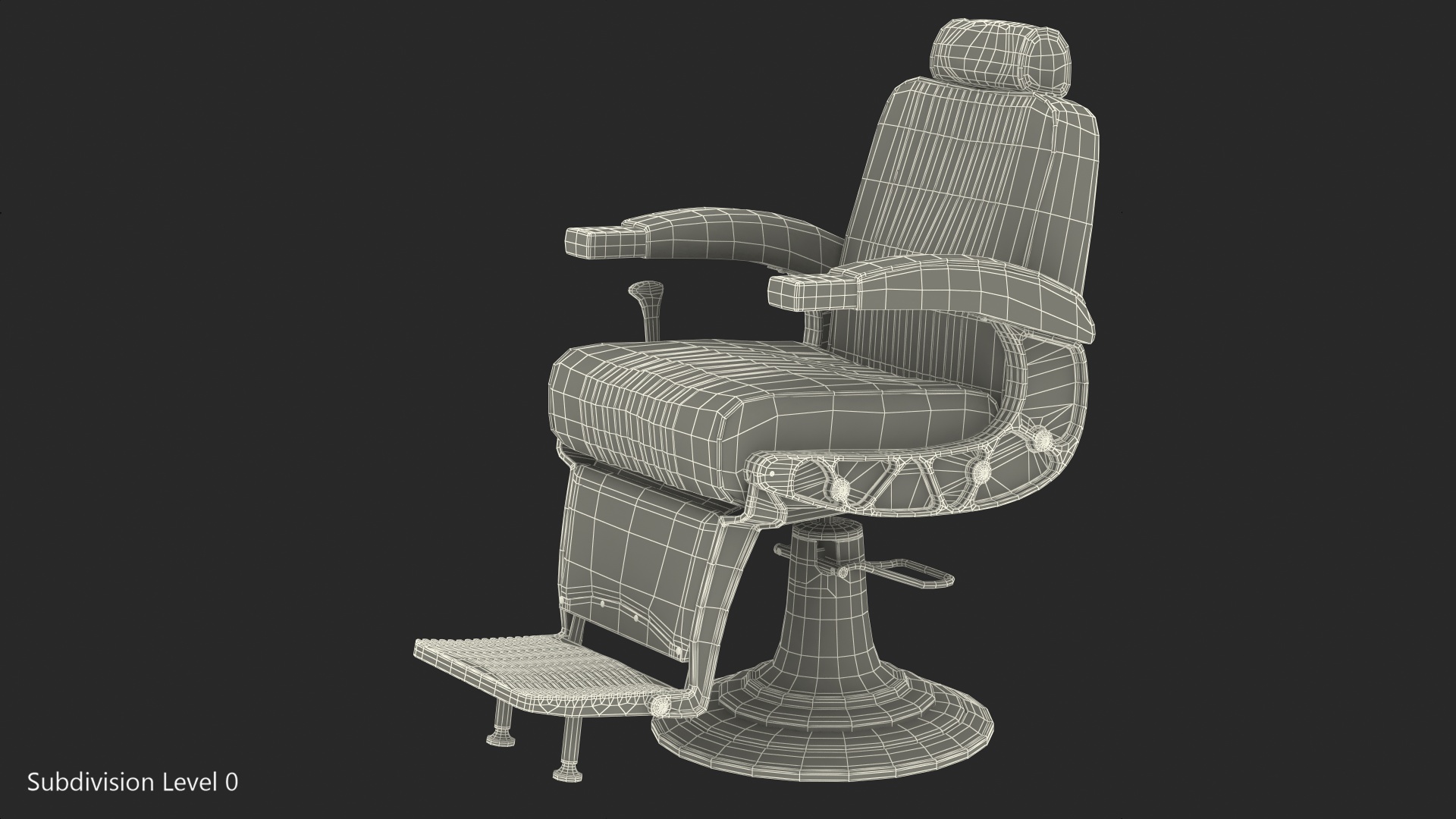 3D model Antique Barber Chair