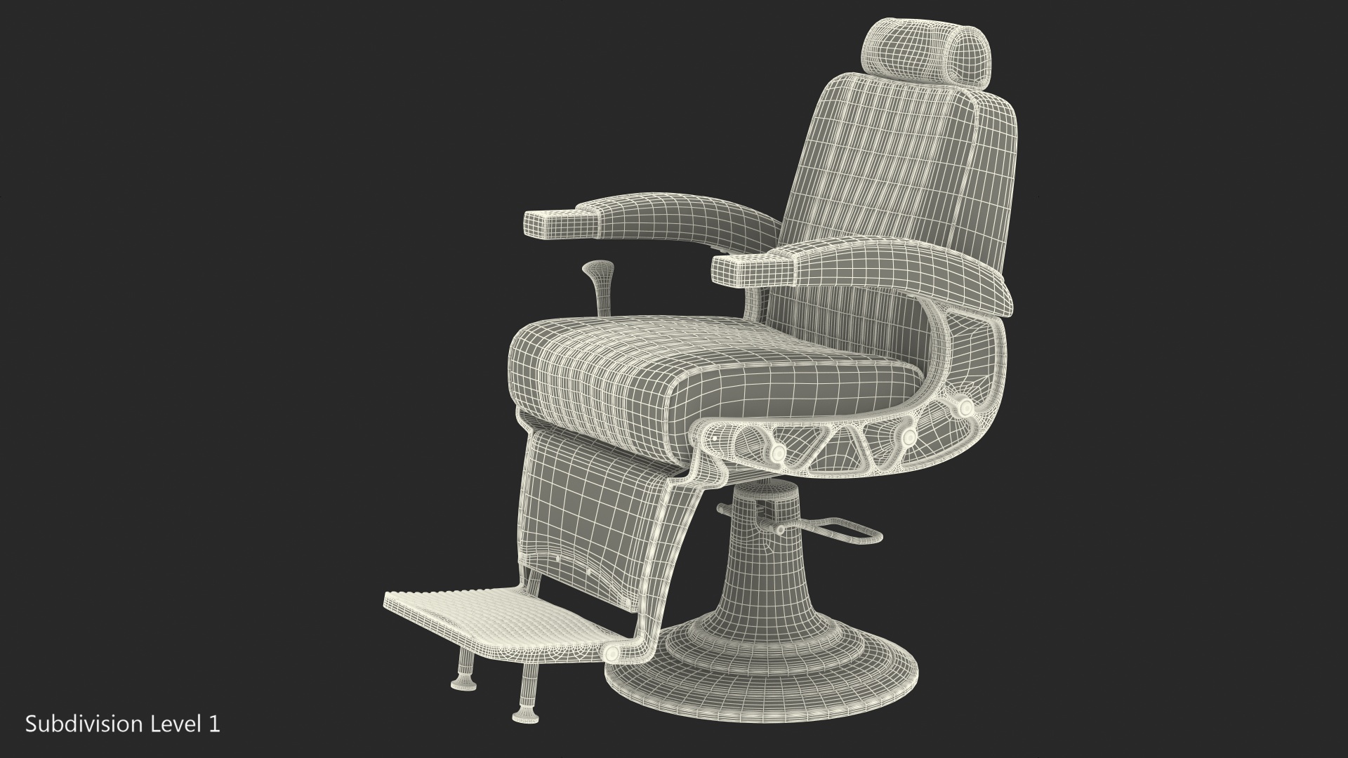 3D model Antique Barber Chair