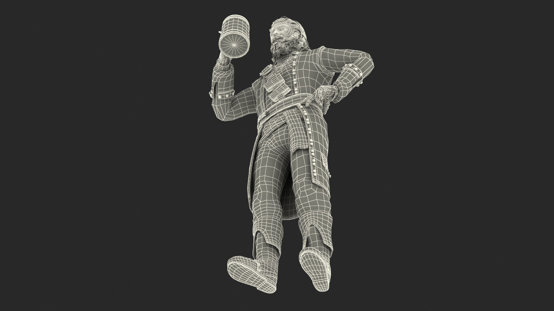 3D Pirate with Vintage Beer Mug model