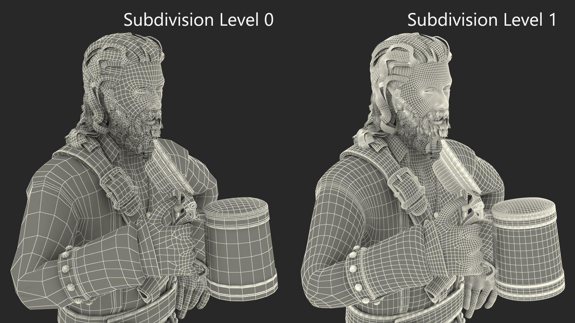 3D Pirate with Vintage Beer Mug model