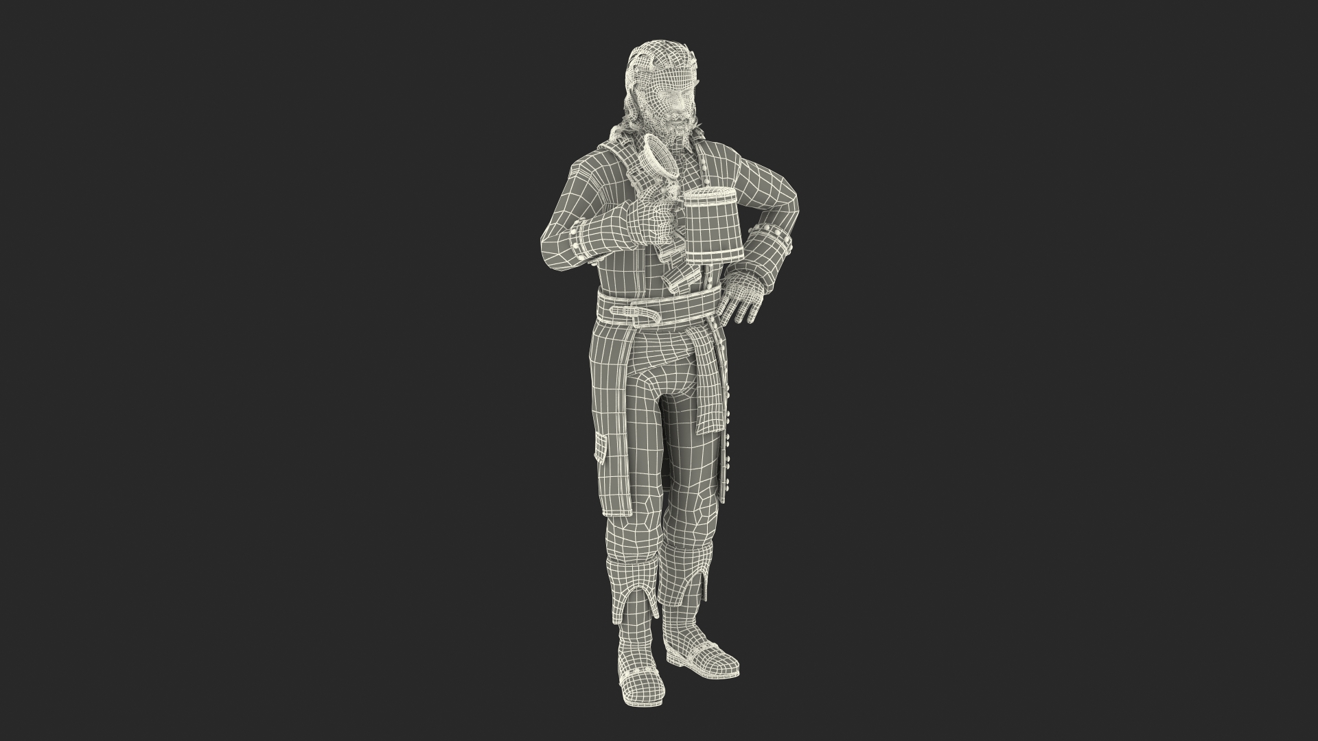 3D Pirate with Vintage Beer Mug model