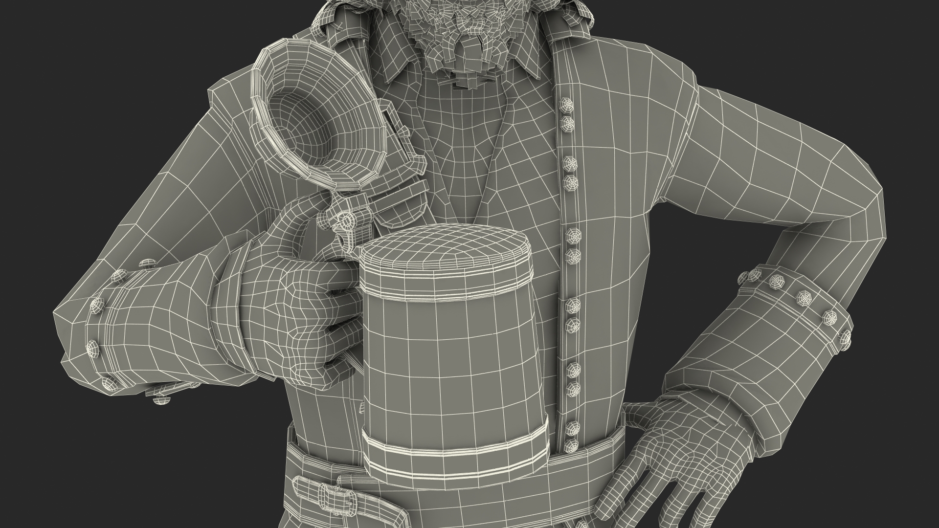 3D Pirate with Vintage Beer Mug model