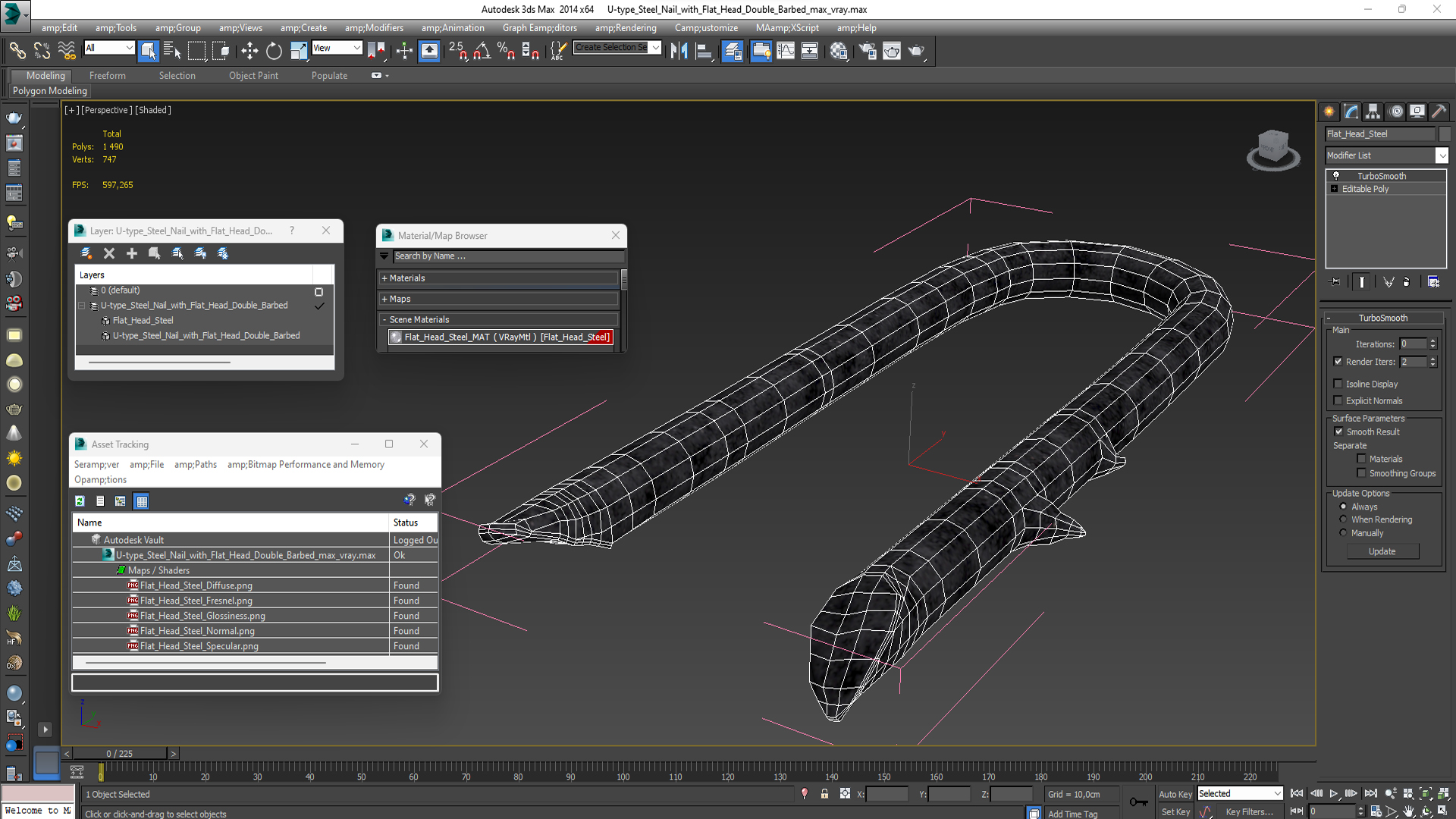 3D U-type Steel Nail with Flat Head Double Barbed