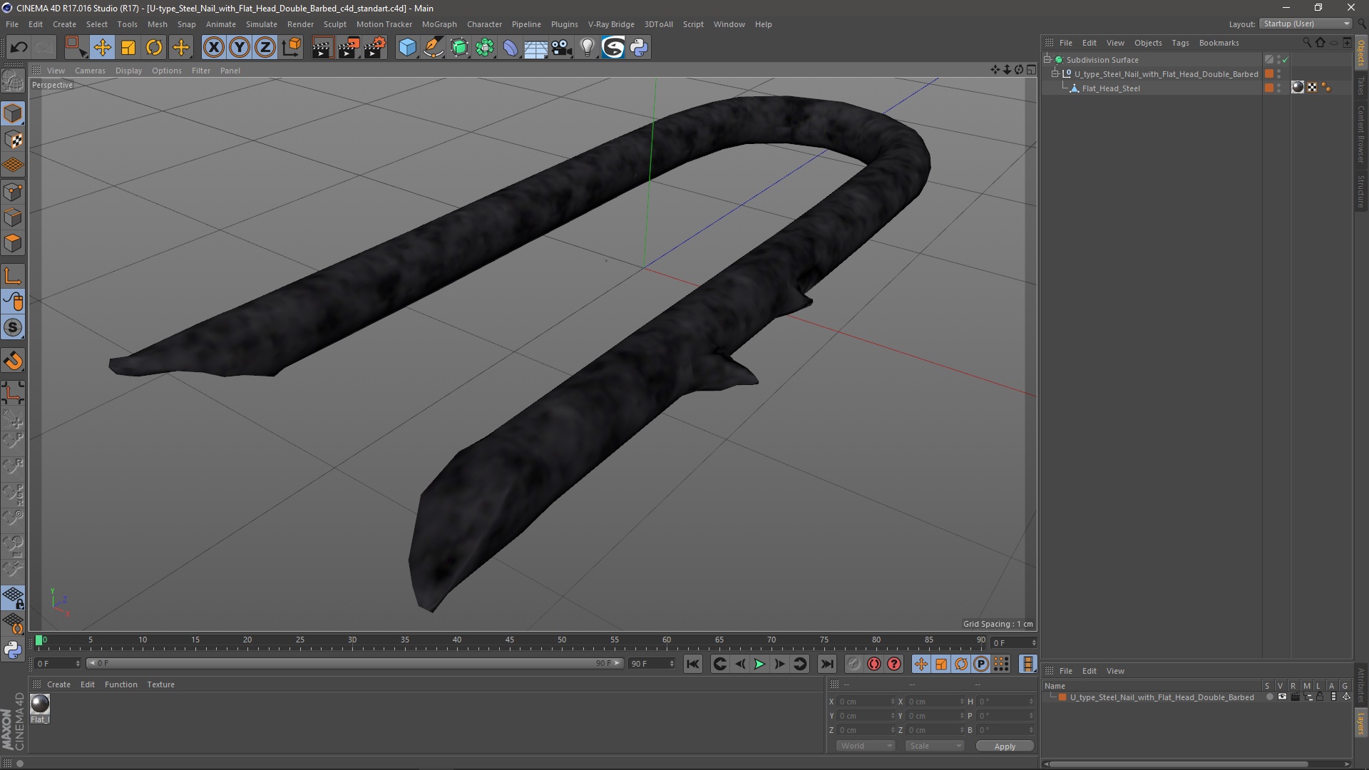 3D U-type Steel Nail with Flat Head Double Barbed