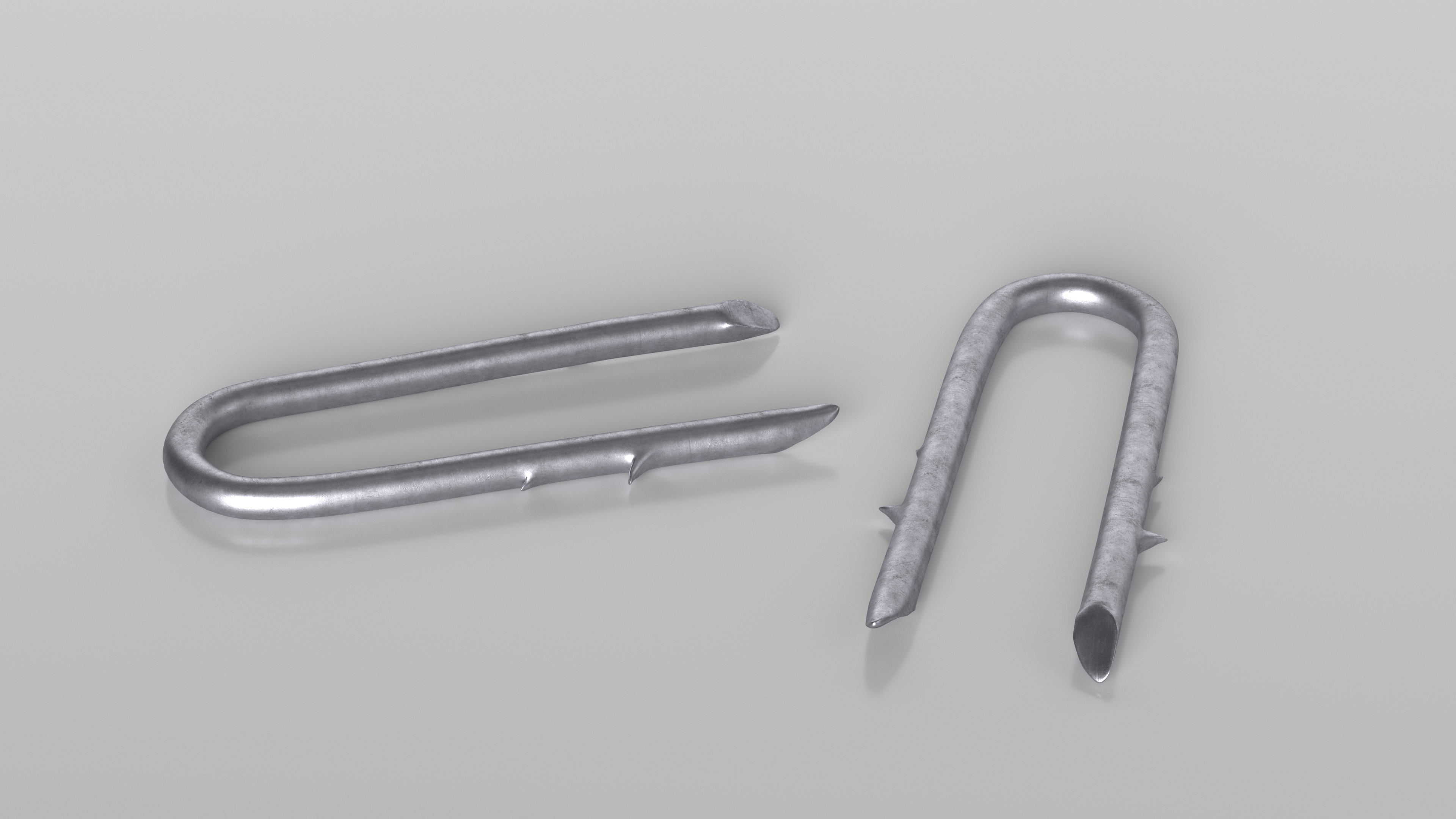 3D U-type Steel Nail with Flat Head Double Barbed