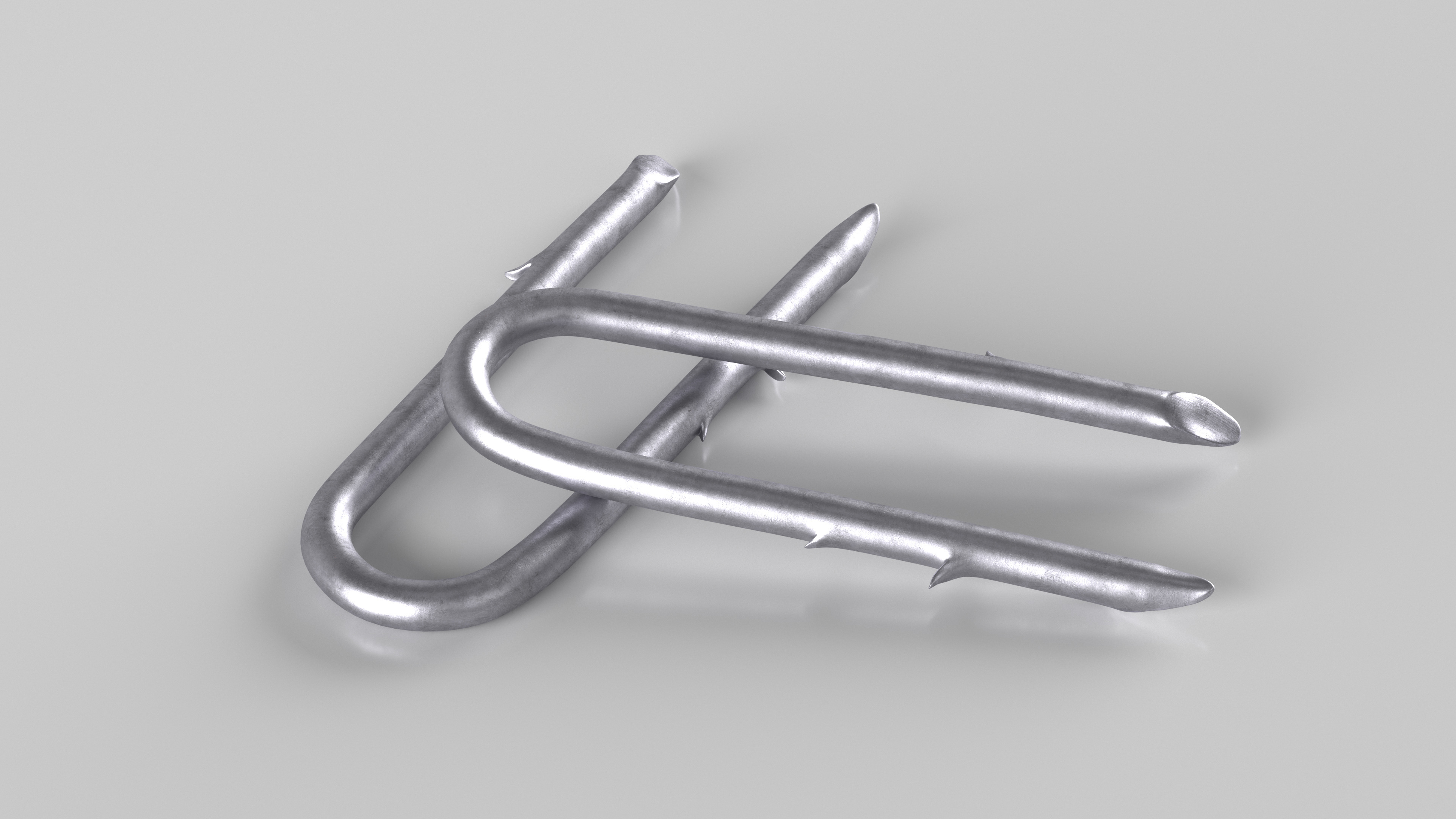 3D U-type Steel Nail with Flat Head Double Barbed