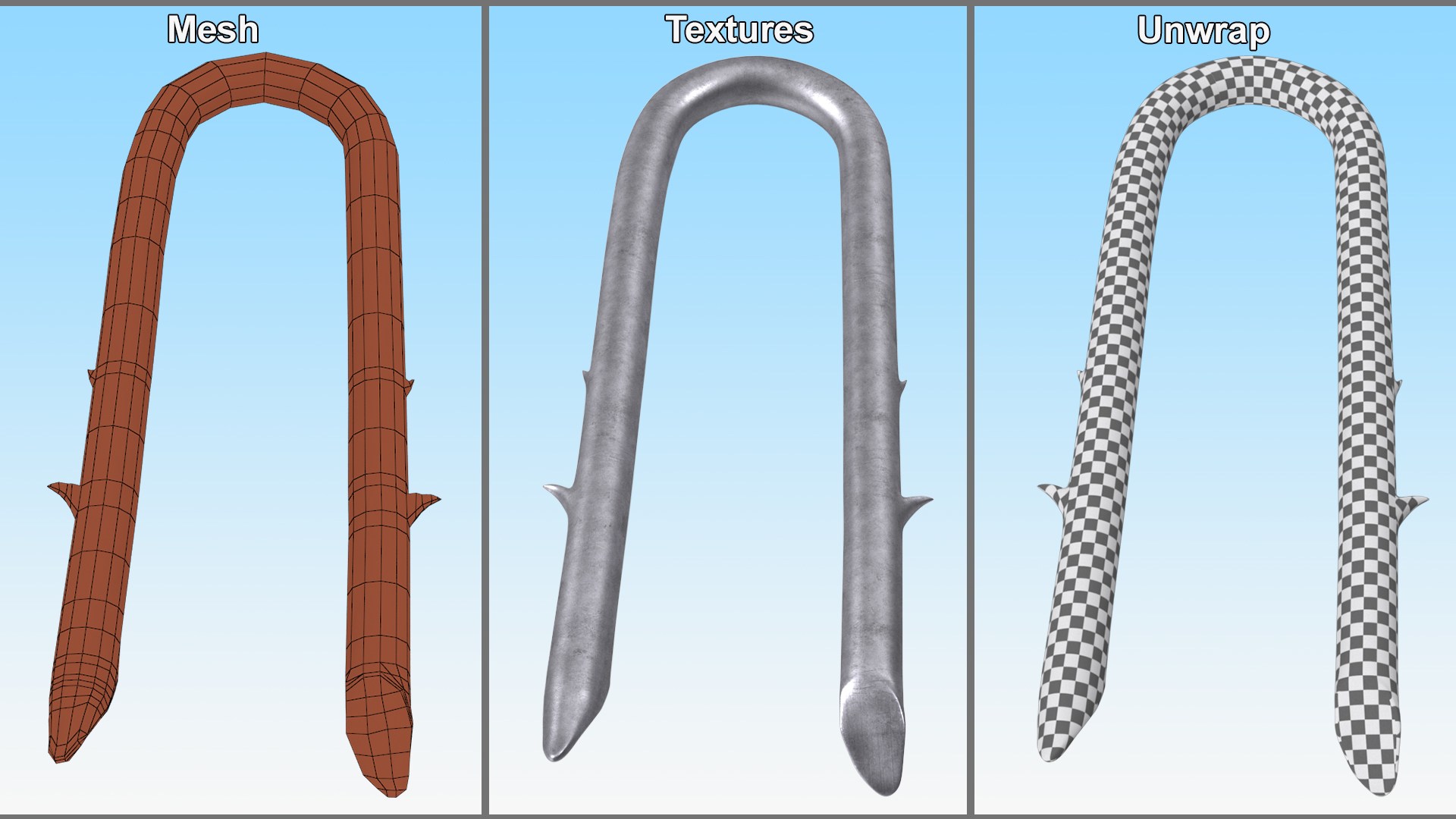 3D U-type Steel Nail with Flat Head Double Barbed