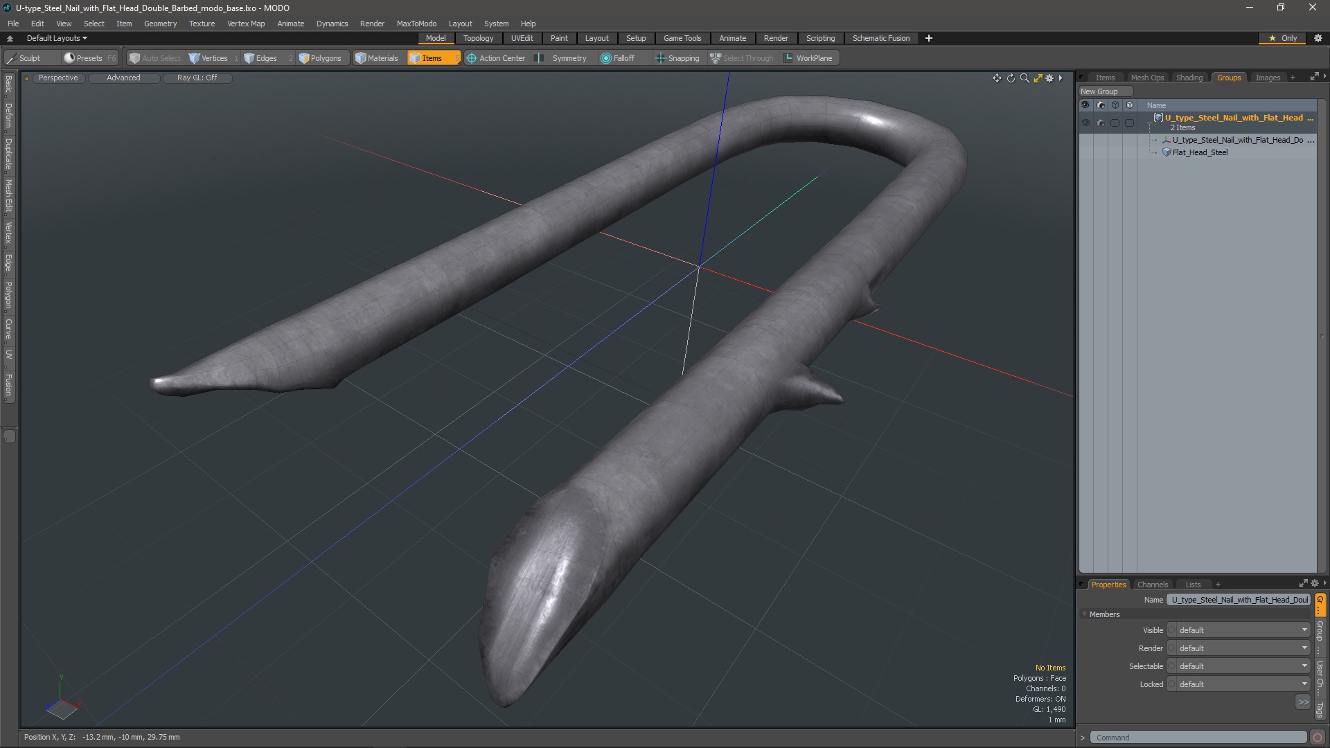 3D U-type Steel Nail with Flat Head Double Barbed