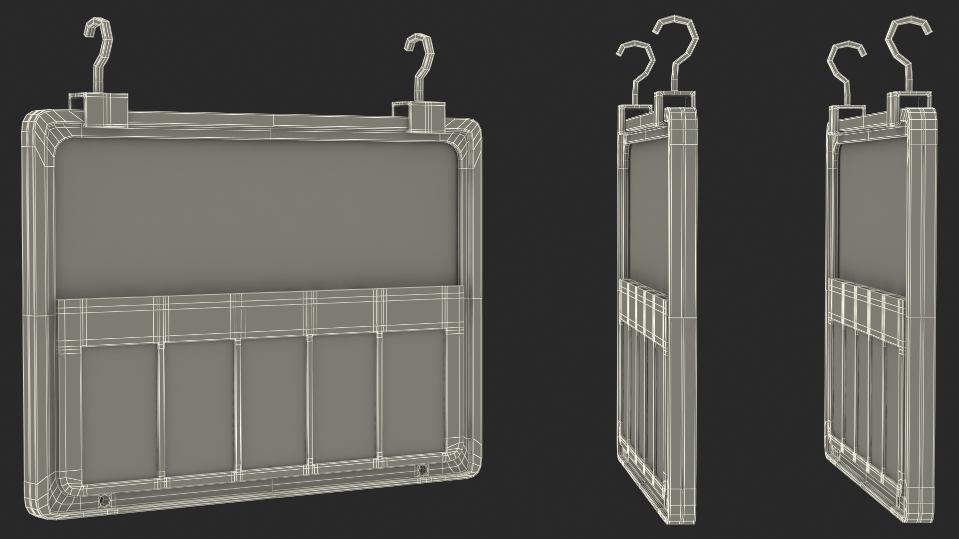 Plastic Label Holder on Hooks 3D model