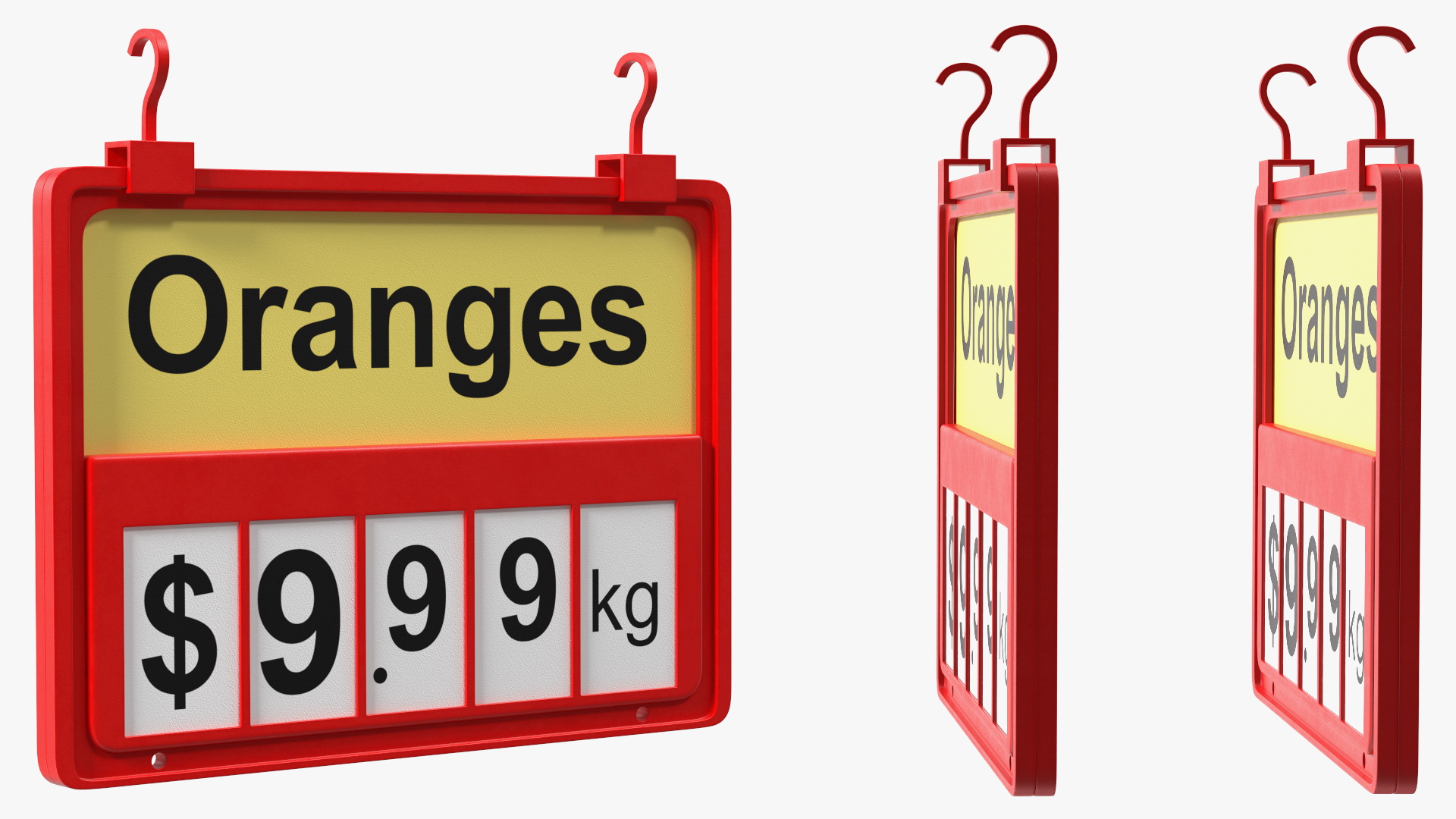 Plastic Label Holder on Hooks 3D model
