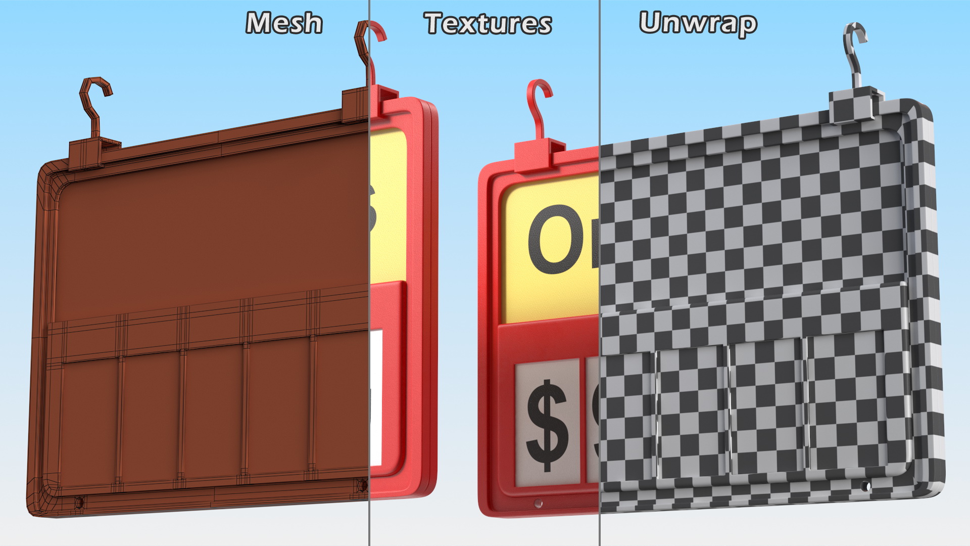 Plastic Label Holder on Hooks 3D model