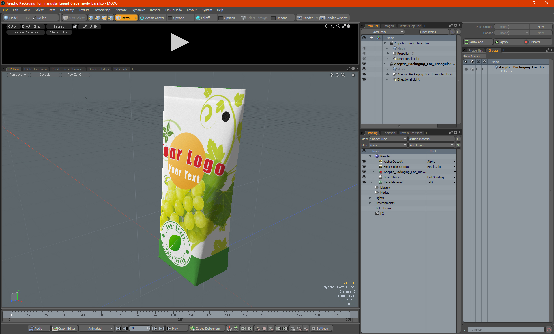 3D model Aseptic Packaging For Triangular Liquid Grape