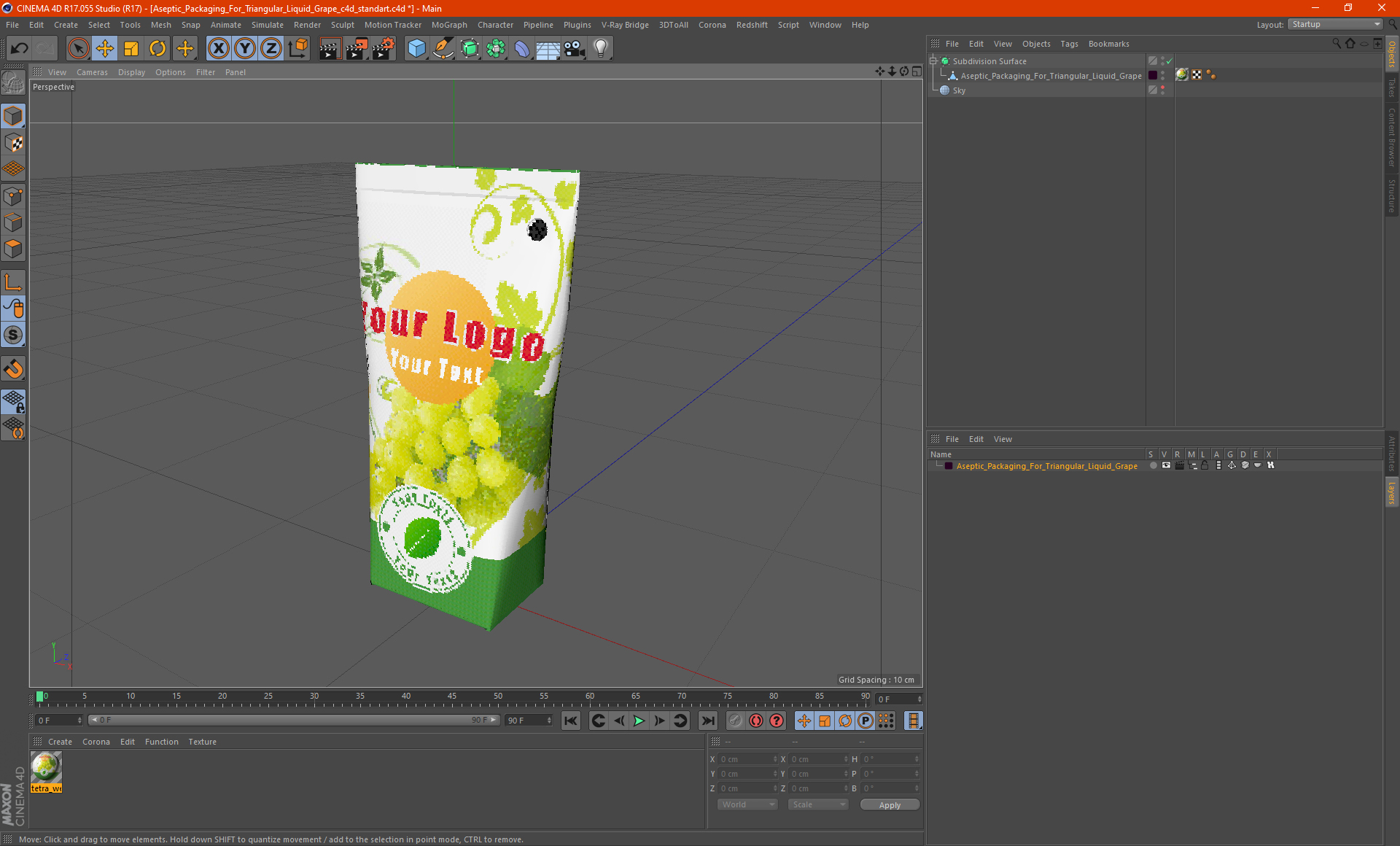 3D model Aseptic Packaging For Triangular Liquid Grape