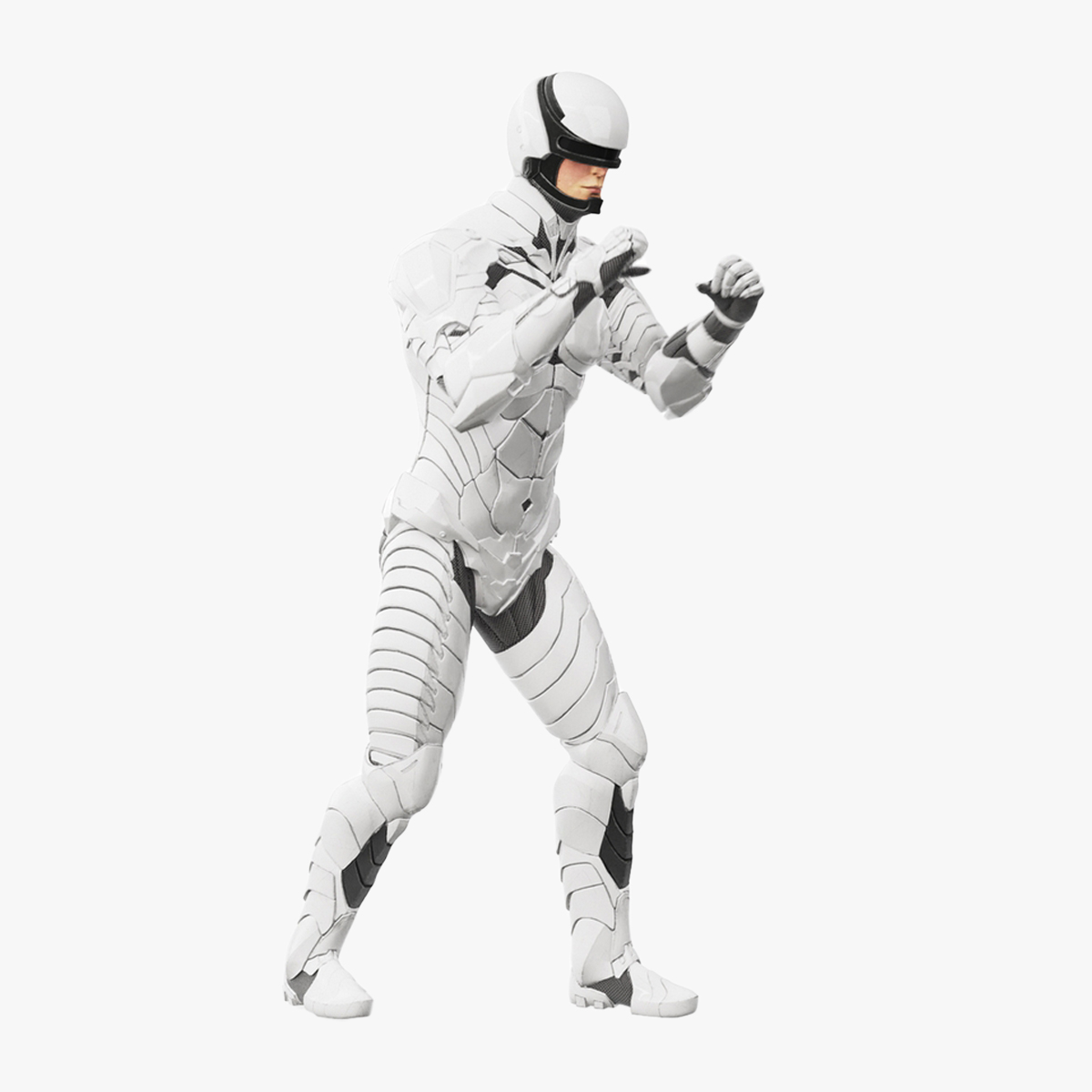 3D Sci-Fi Soldier White Suit Rigged for Maya