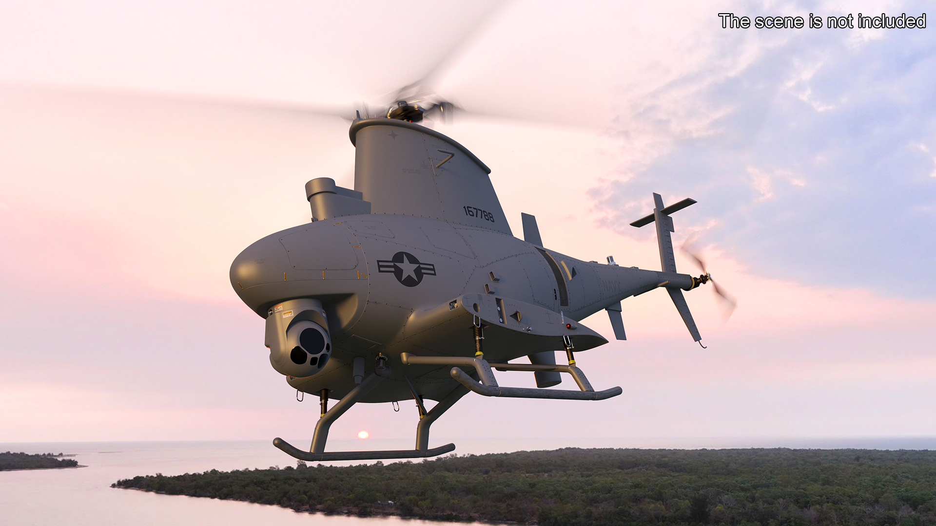 Northrop Grumman MQ-8 Fire Scout Rigged 3D model
