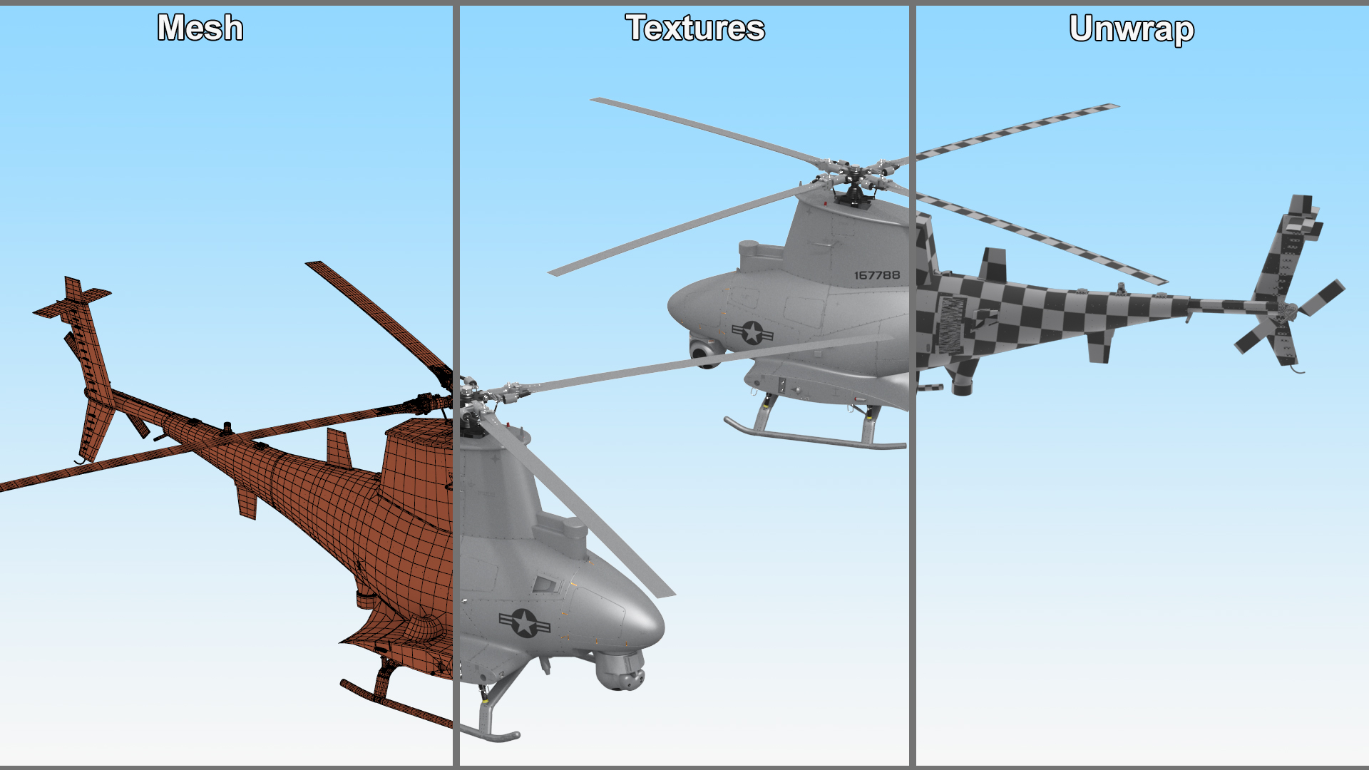 Northrop Grumman MQ-8 Fire Scout Rigged 3D model