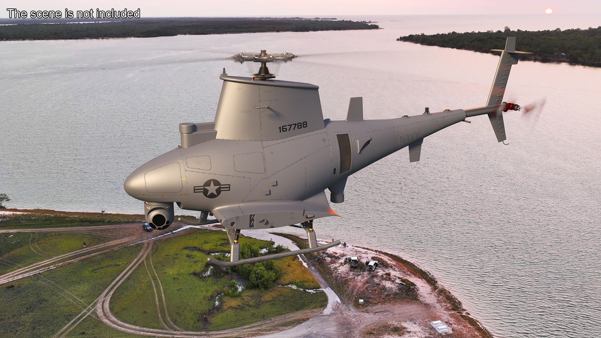 Northrop Grumman MQ-8 Fire Scout Rigged 3D model