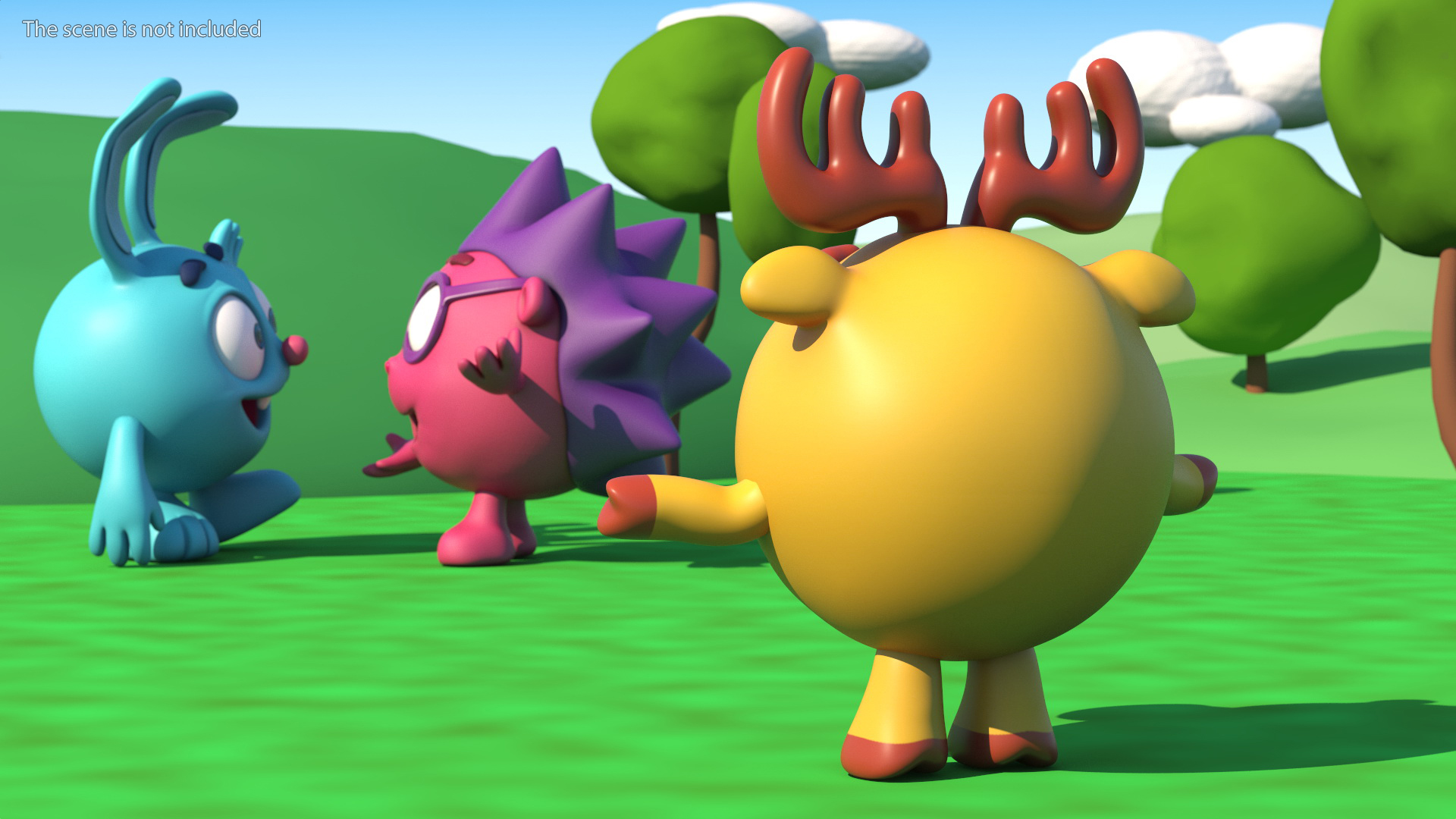 3D model BalloonToons Dokko Character Scared Pose
