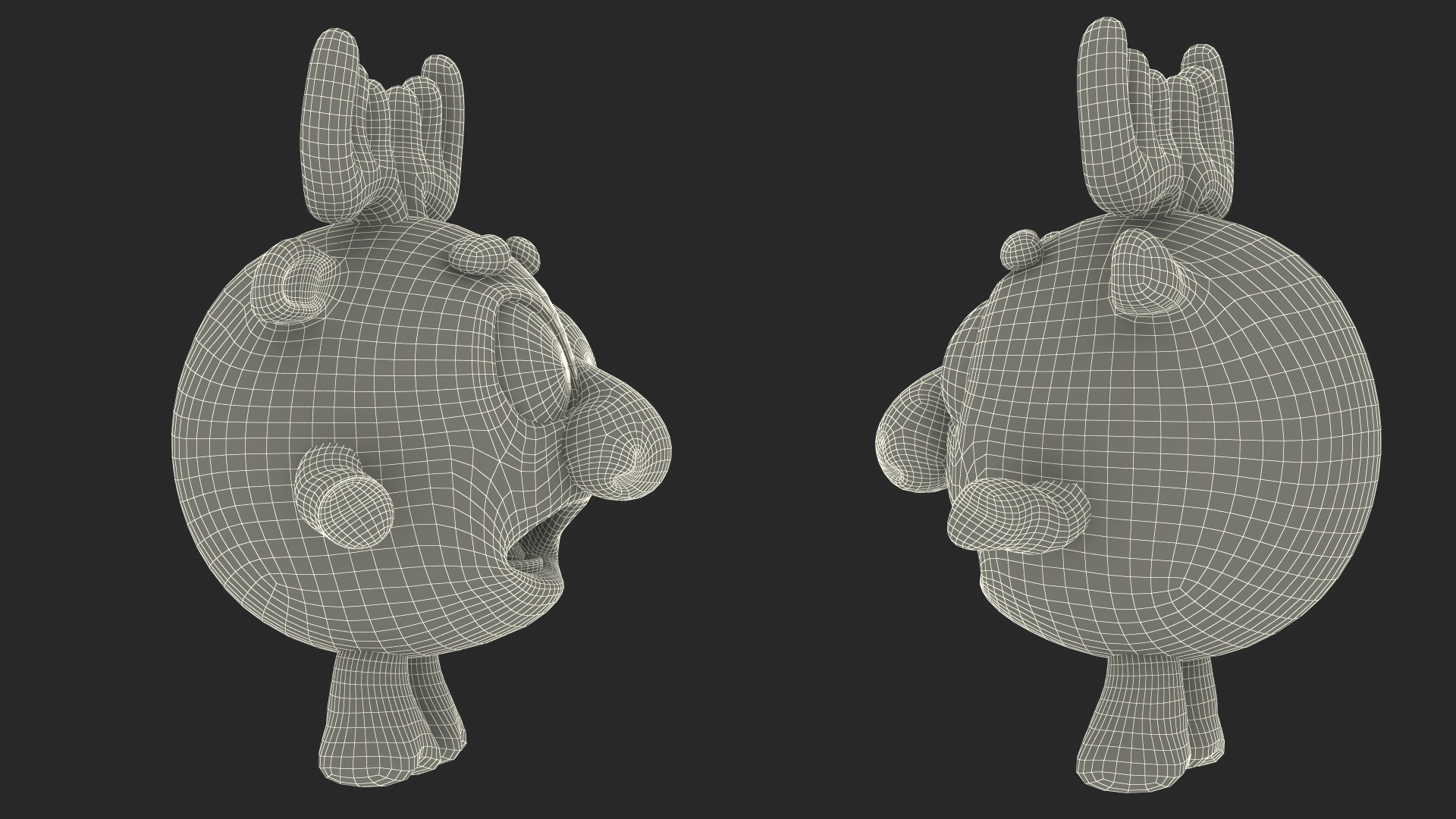 3D model BalloonToons Dokko Character Scared Pose