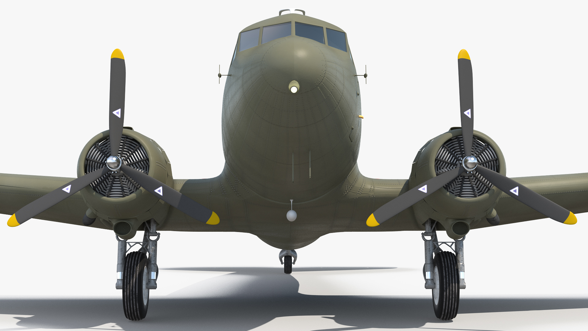 3D Vintage Military Cargo Plane model