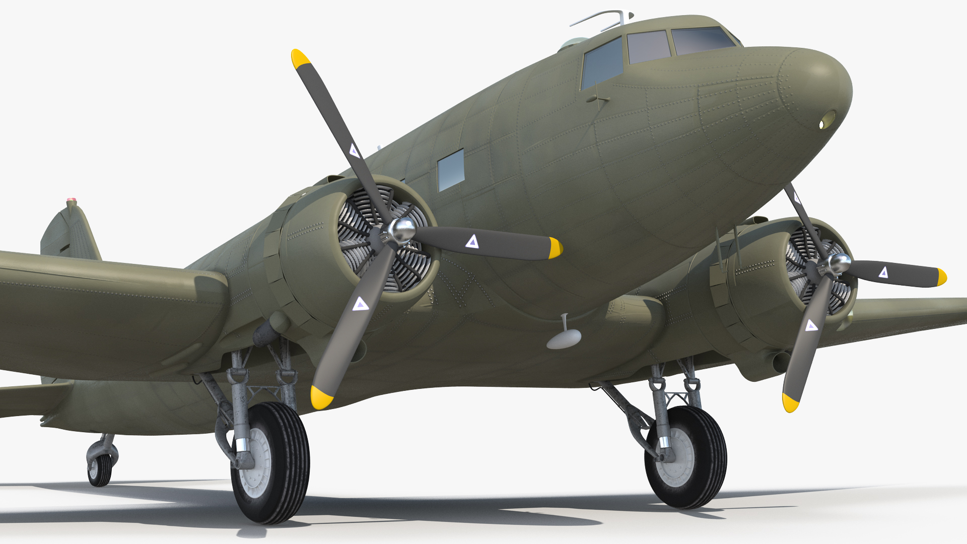3D Vintage Military Cargo Plane model