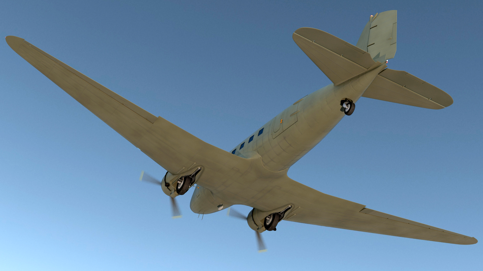 3D Vintage Military Cargo Plane model