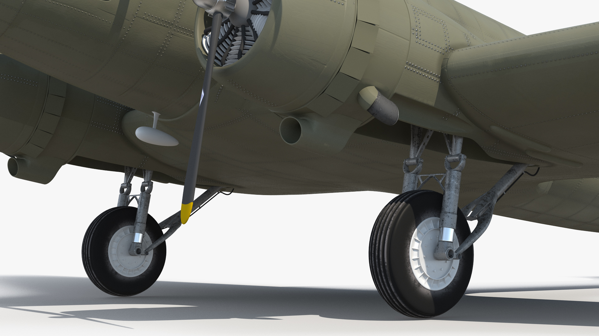 3D Vintage Military Cargo Plane model