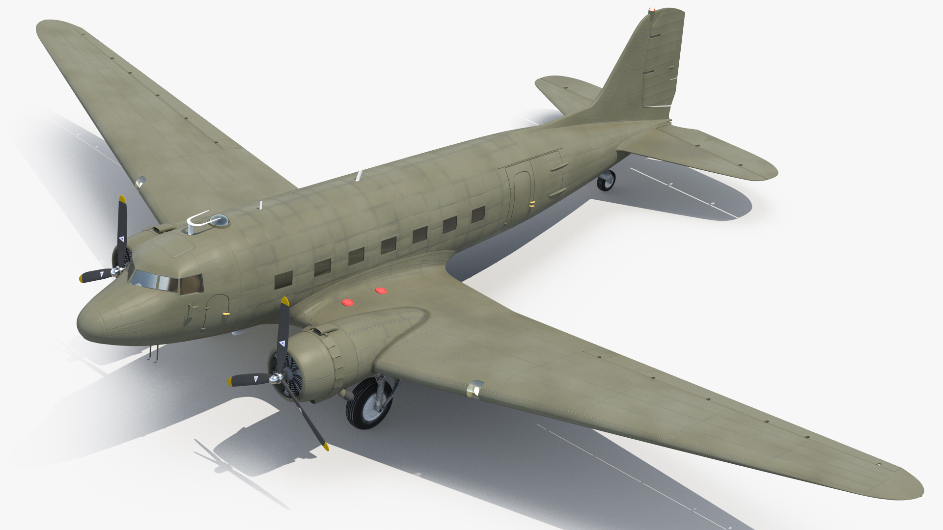 3D Vintage Military Cargo Plane model