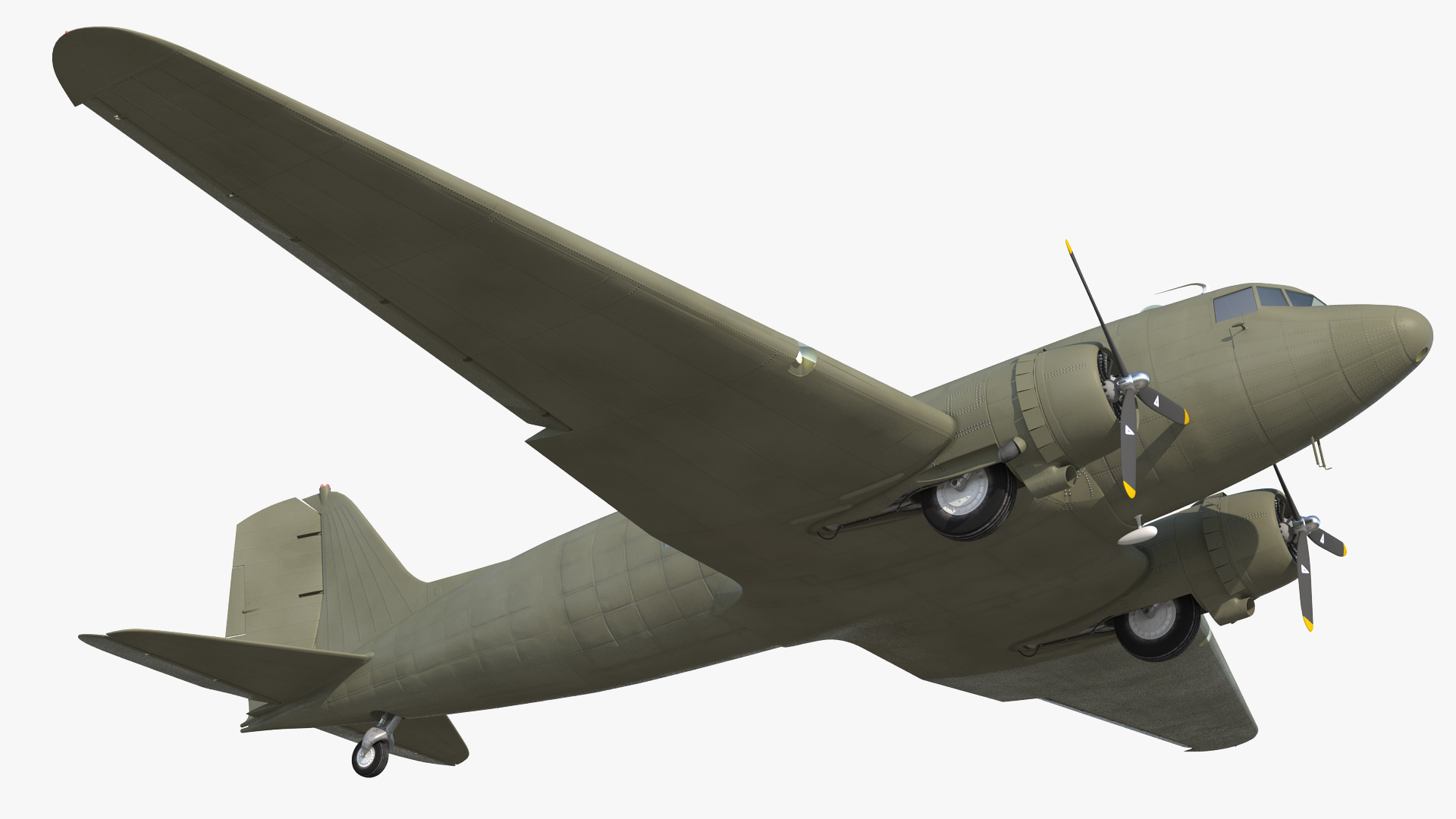 3D Vintage Military Cargo Plane model
