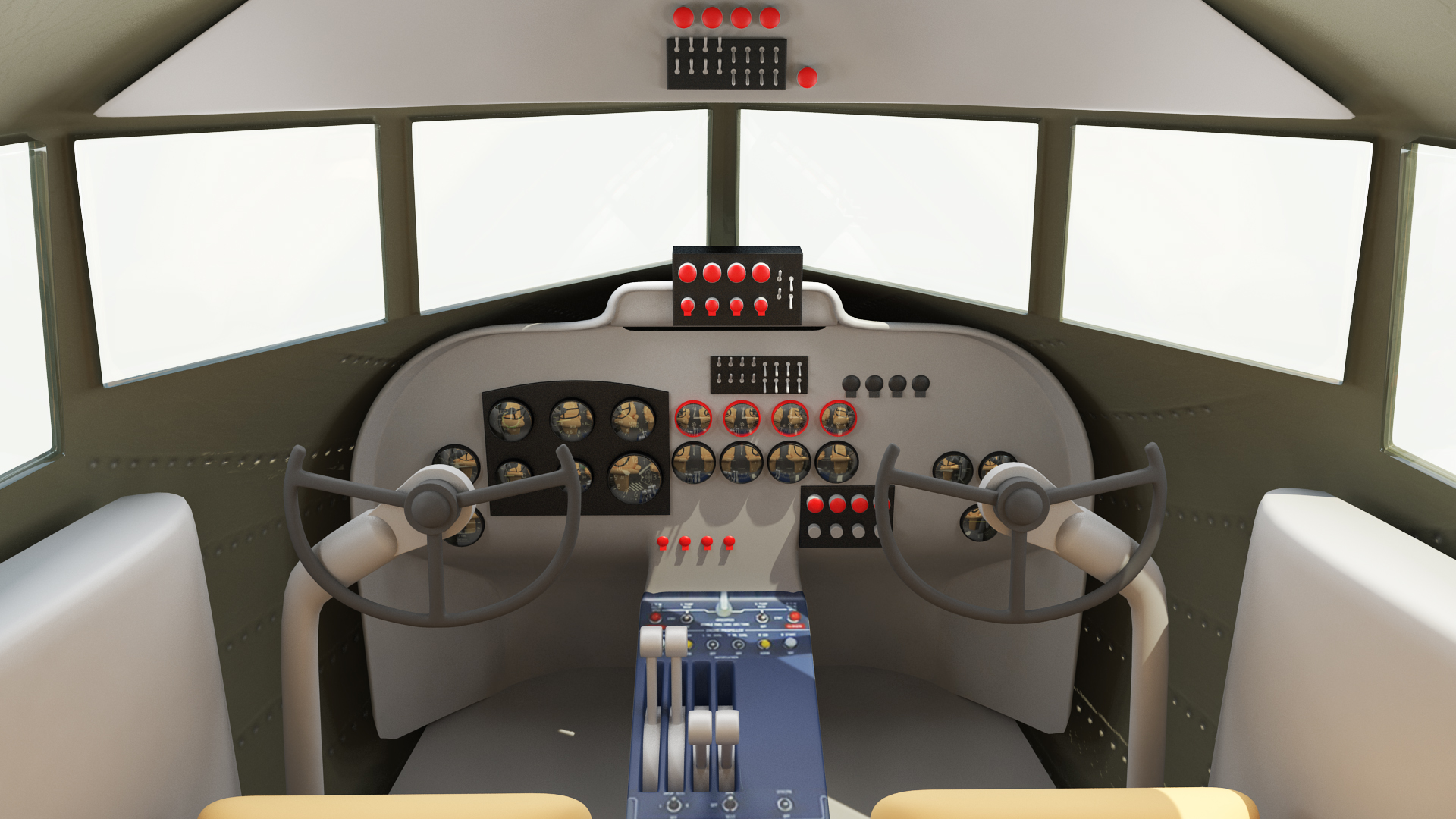 3D Vintage Military Cargo Plane model