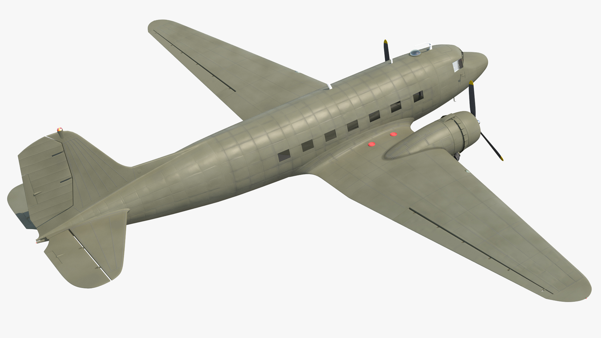 3D Vintage Military Cargo Plane model