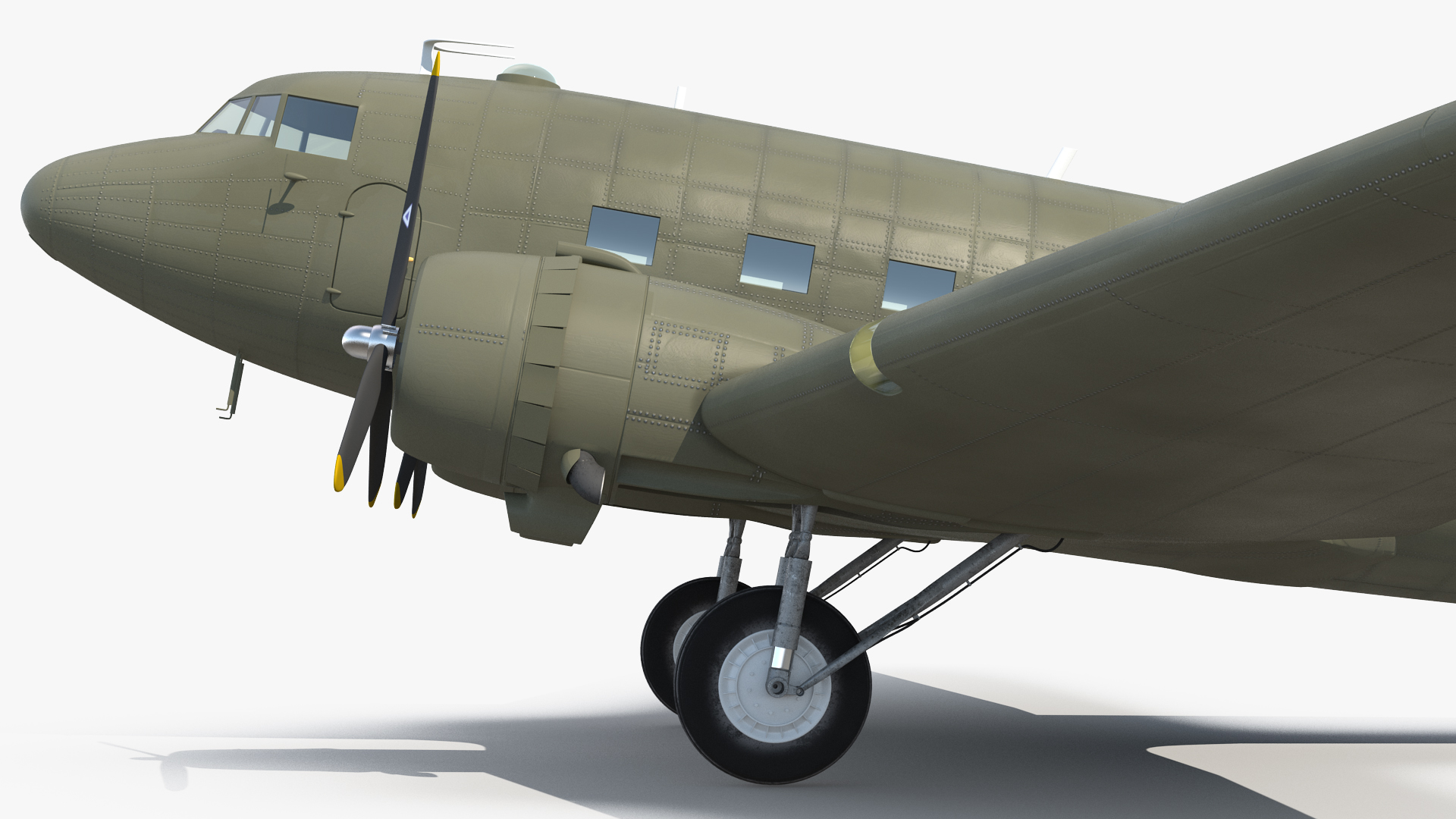 3D Vintage Military Cargo Plane model