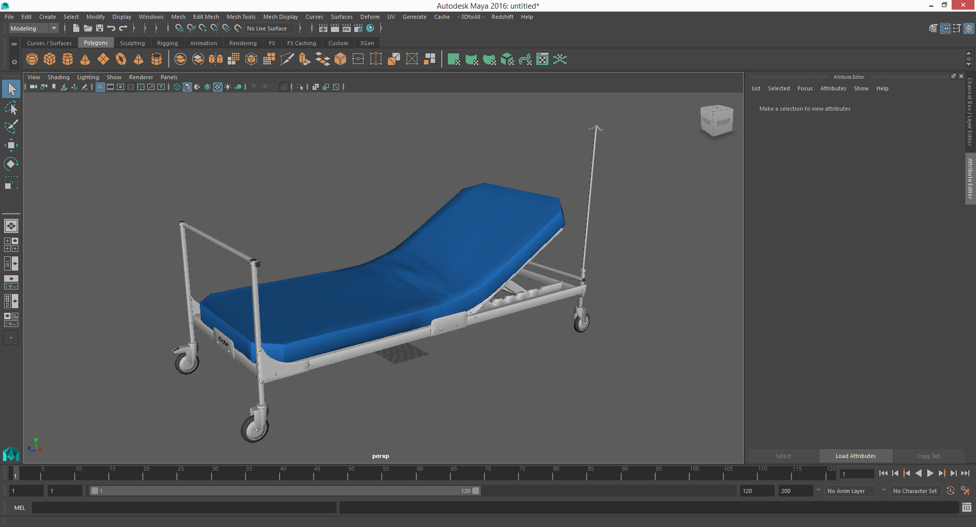 Stryker Emergency Relief Bed 30 Degrees 3D model
