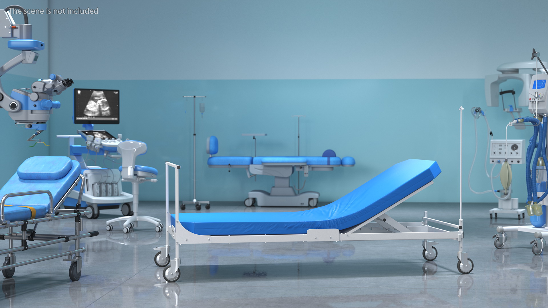 Stryker Emergency Relief Bed 30 Degrees 3D model