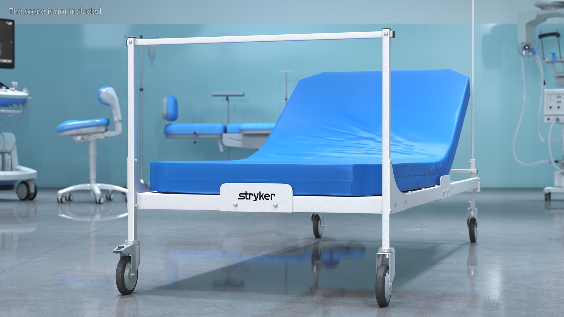 Stryker Emergency Relief Bed 30 Degrees 3D model