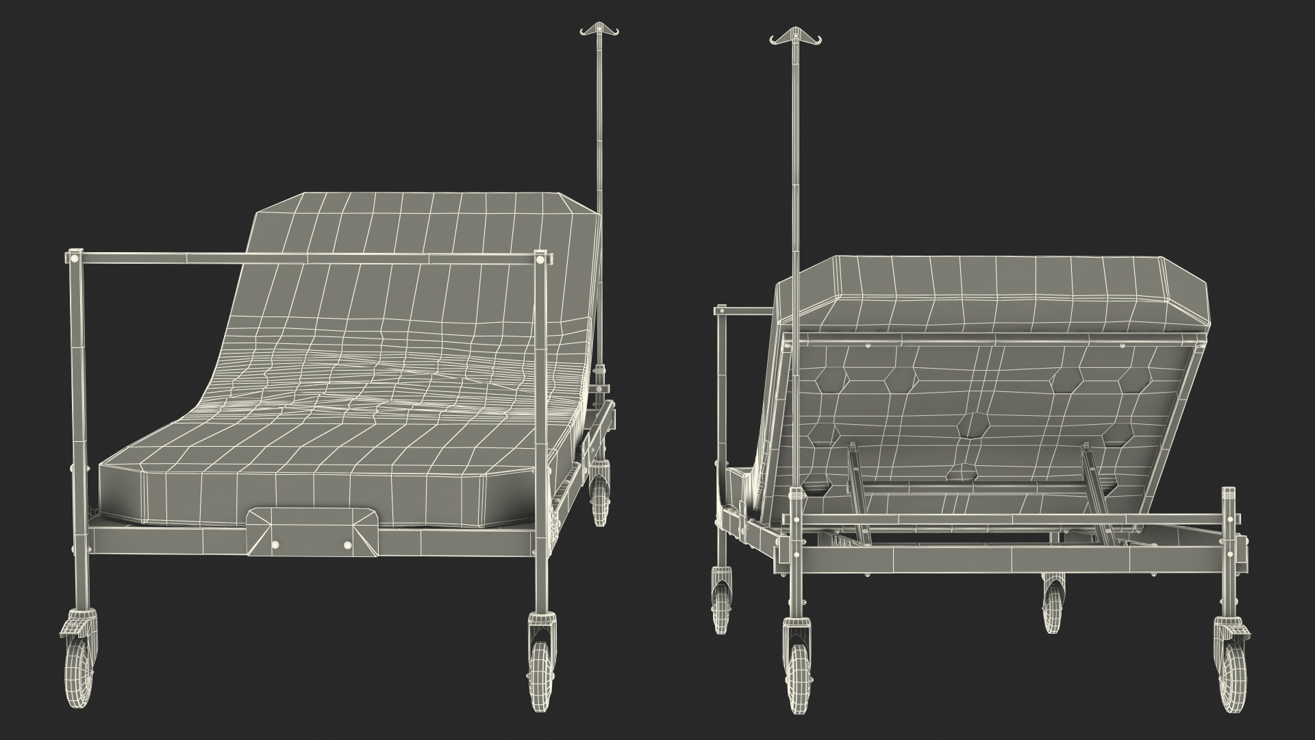 Stryker Emergency Relief Bed 30 Degrees 3D model