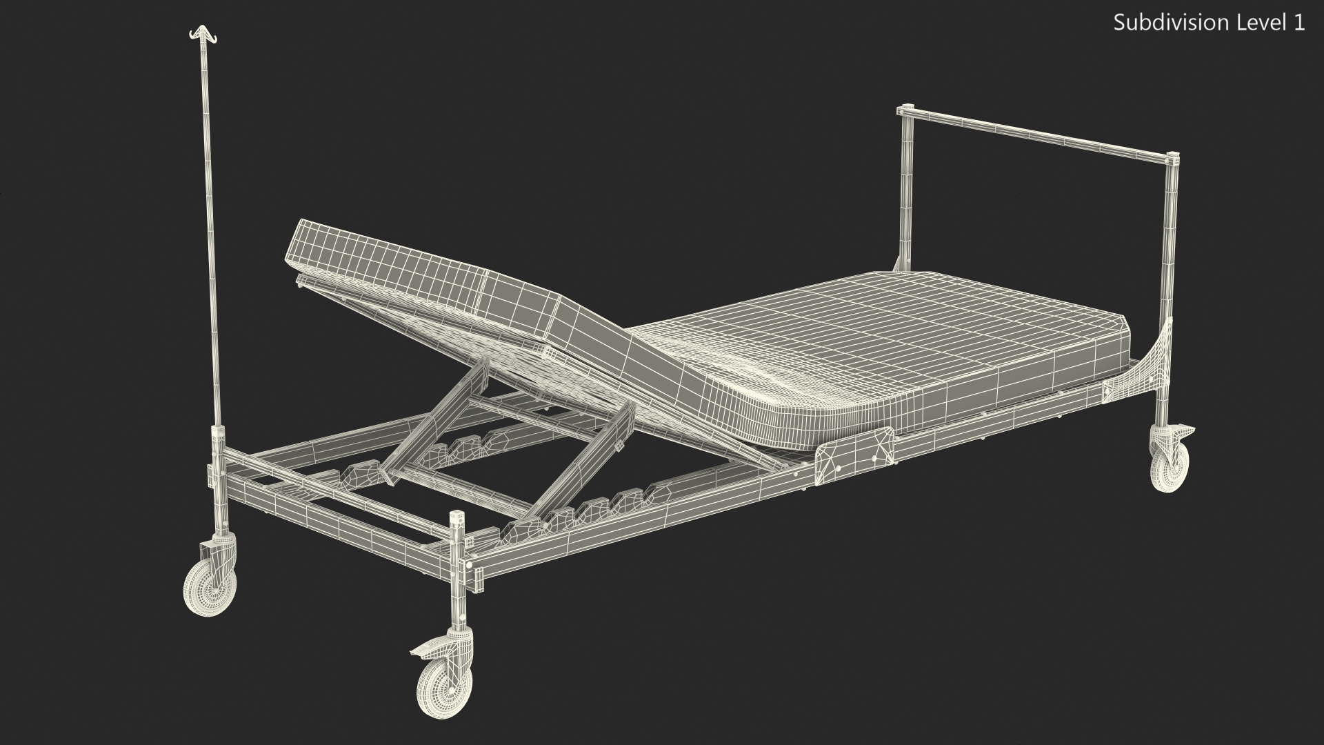 Stryker Emergency Relief Bed 30 Degrees 3D model
