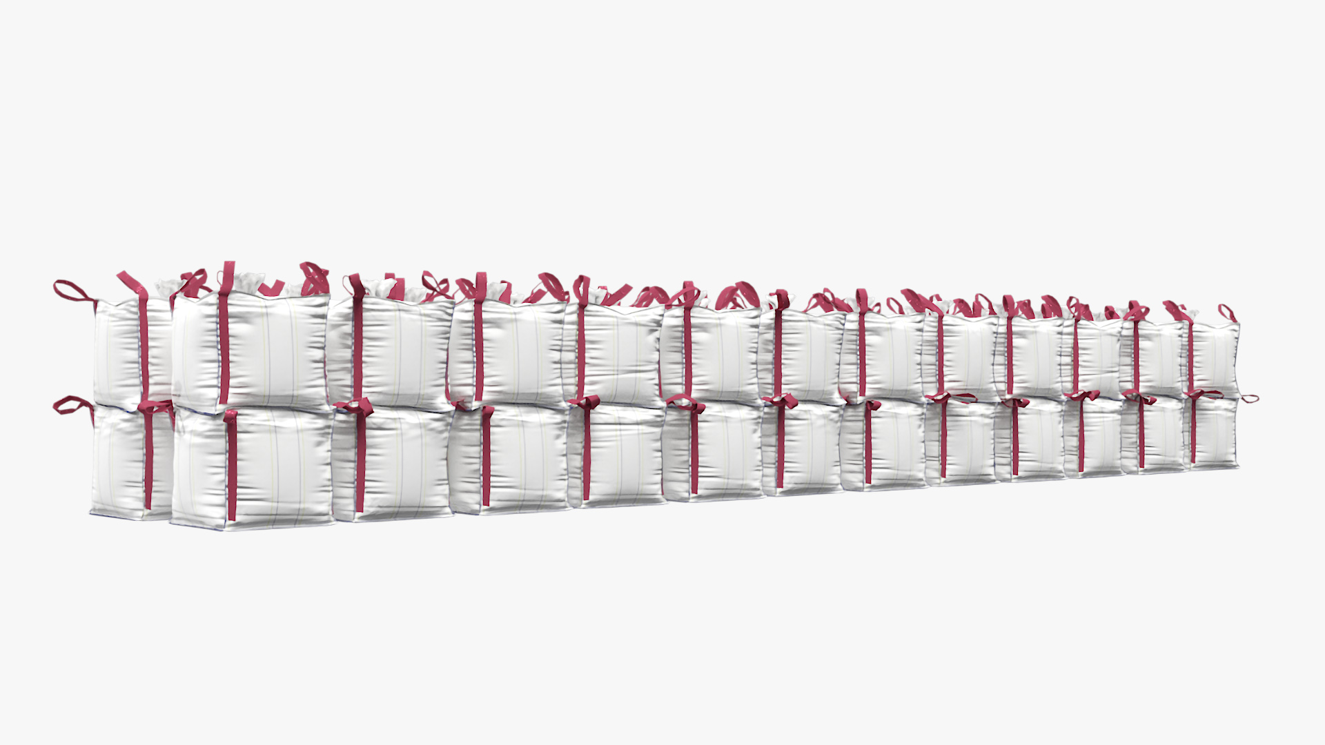3D Bulk Bags on Mammoet Load Transport Trailer model