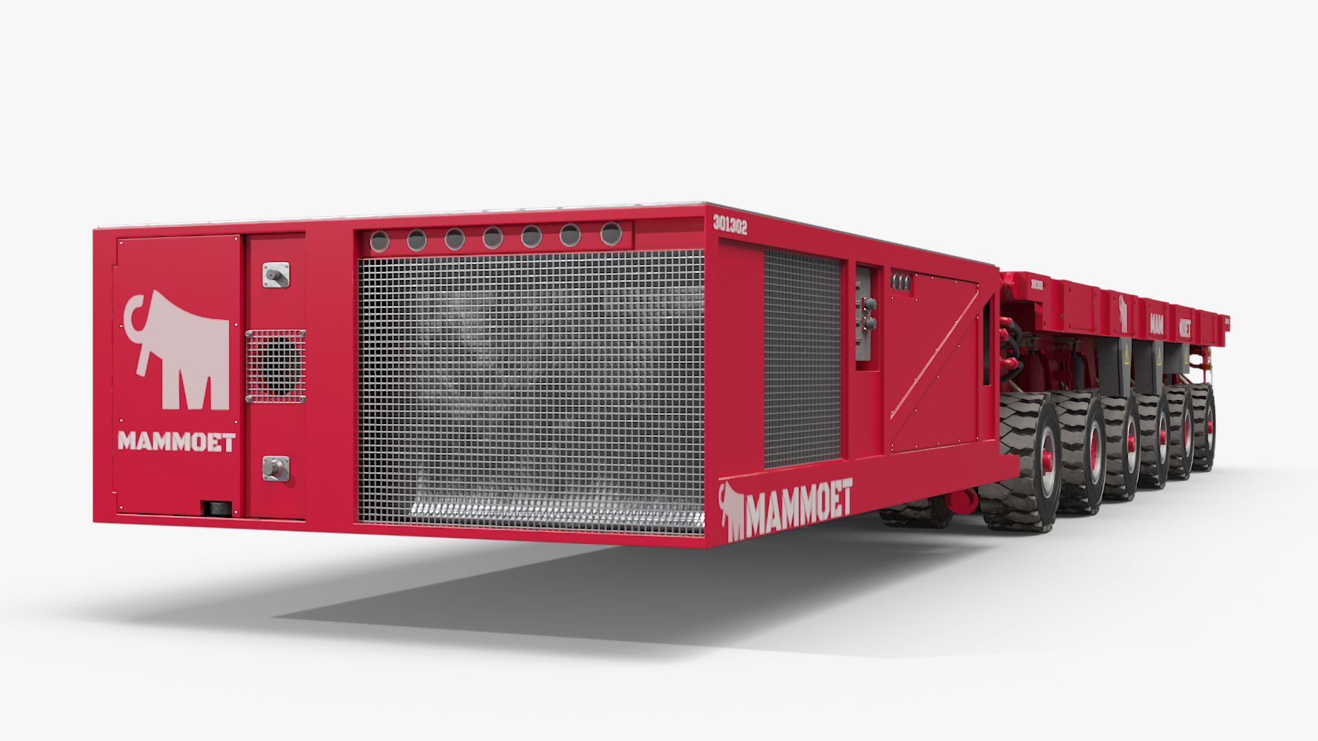 3D Bulk Bags on Mammoet Load Transport Trailer model