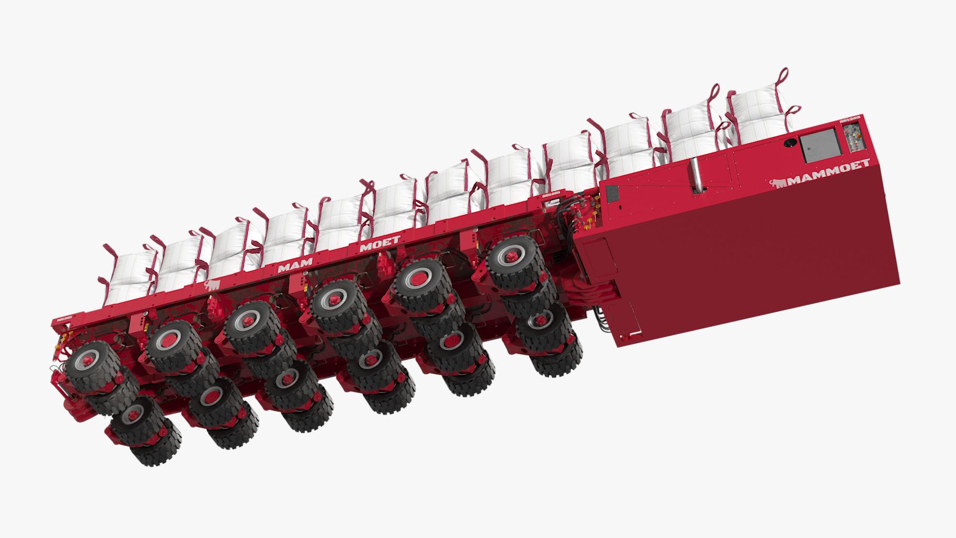3D Bulk Bags on Mammoet Load Transport Trailer model