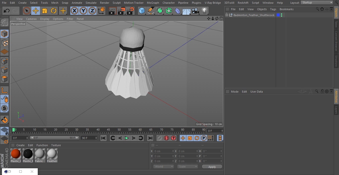 Badminton Feather Shuttlecock 3D model