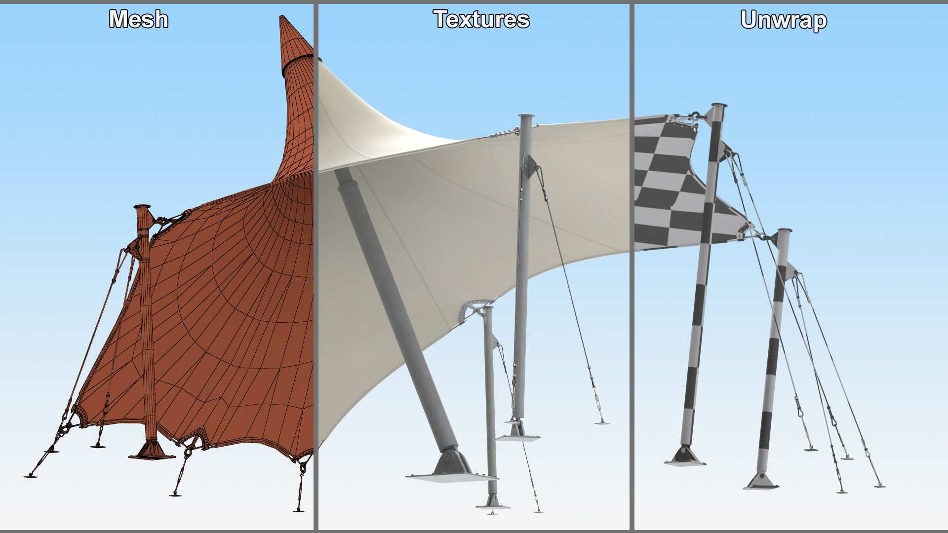Tensile Fabric Tent 3D model