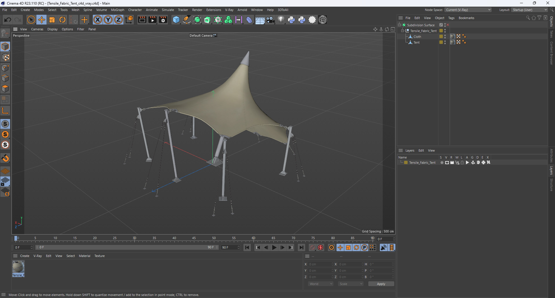 Tensile Fabric Tent 3D model