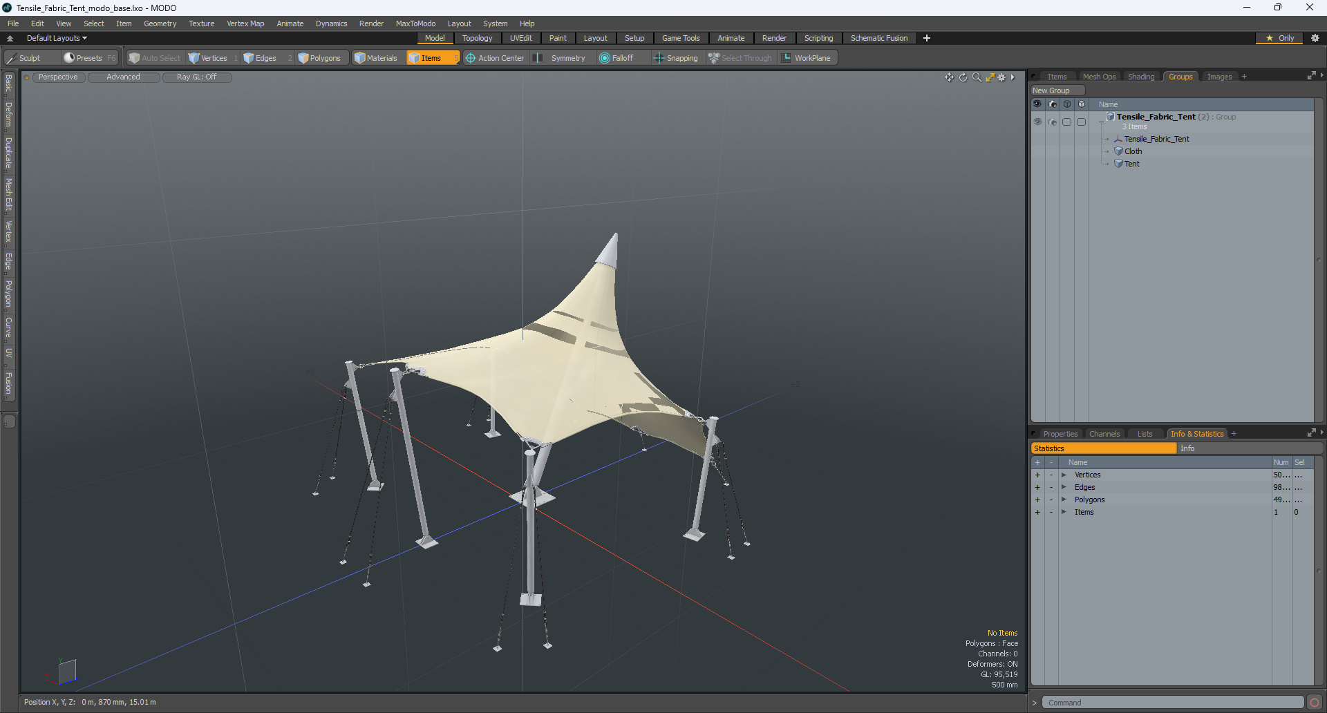 Tensile Fabric Tent 3D model