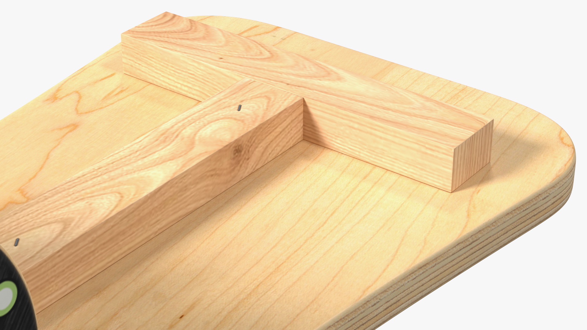 3D Wooden Balance Board with Roller Green model